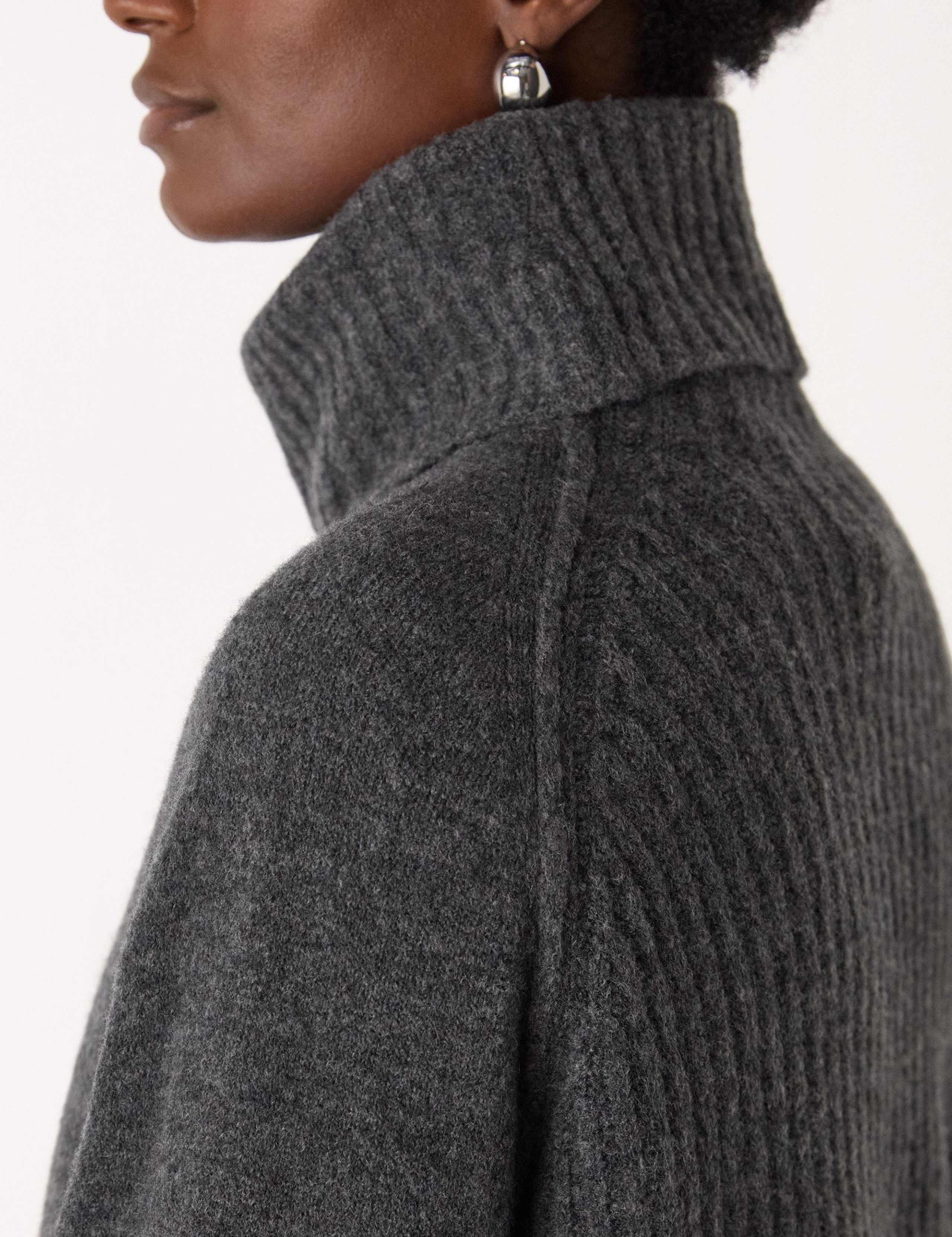 Wool Blend Textured Roll Neck Jumper 4 of 4