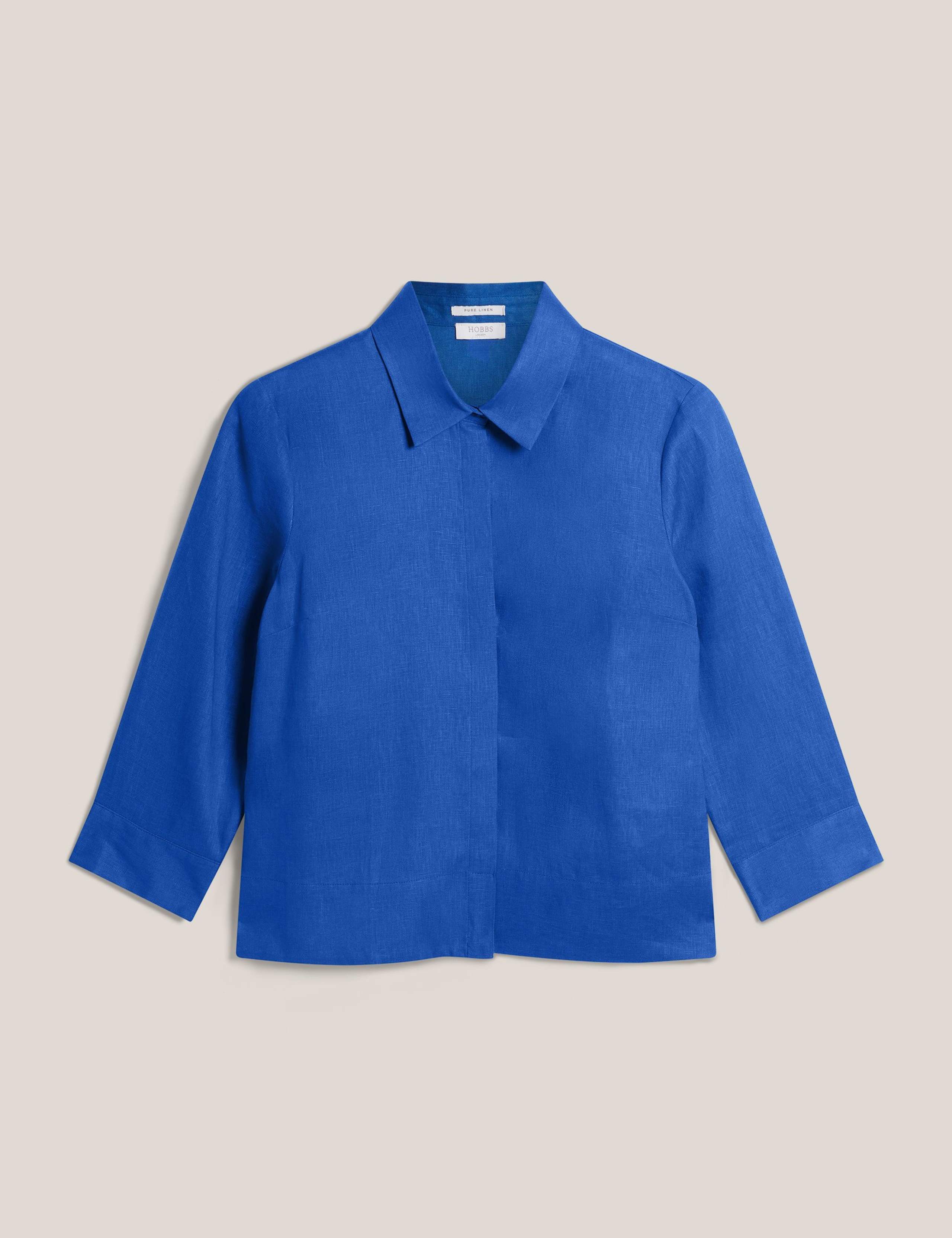 Pure Linen Collared Blouse 2 of 5