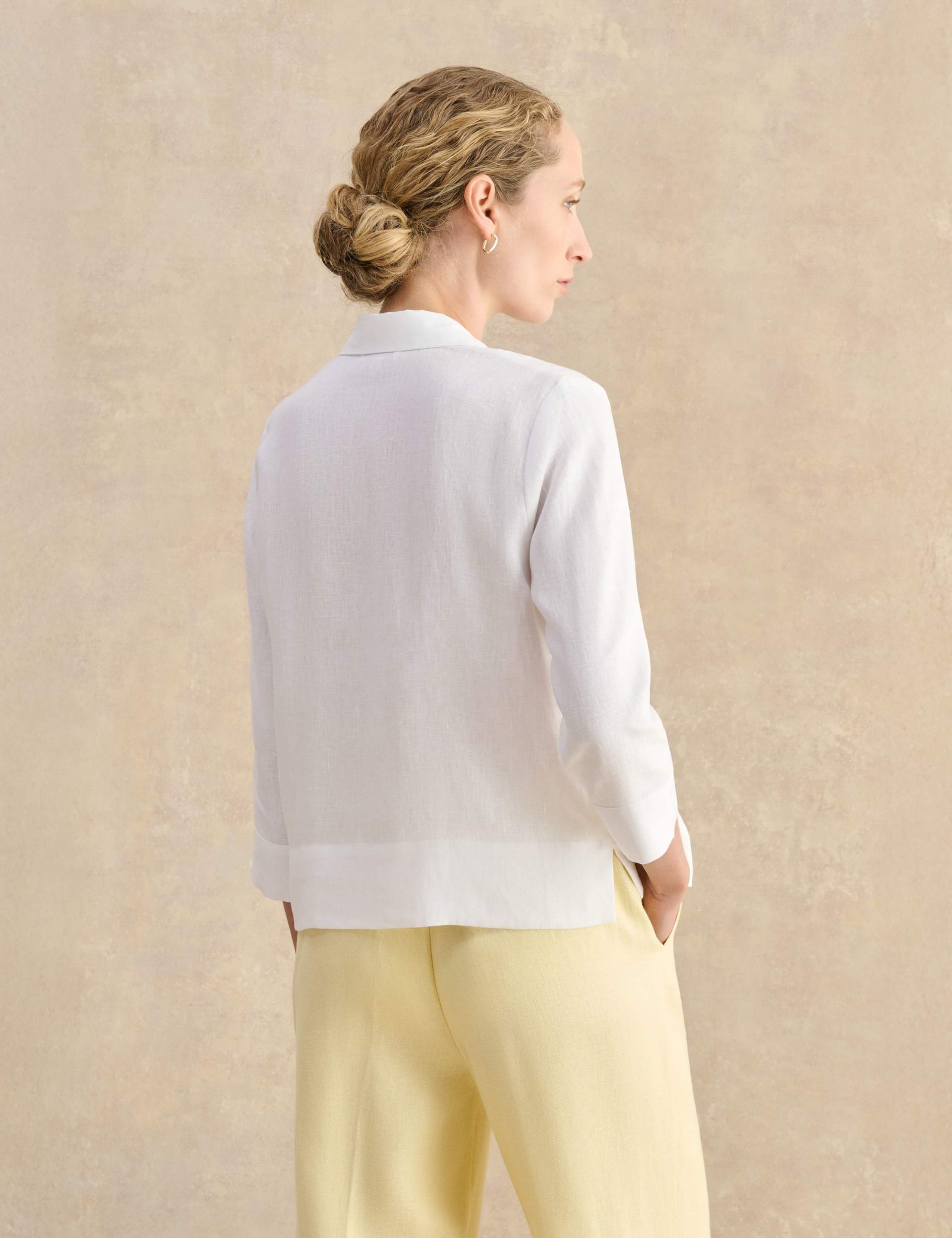 Pure Linen Collared Blouse 3 of 5