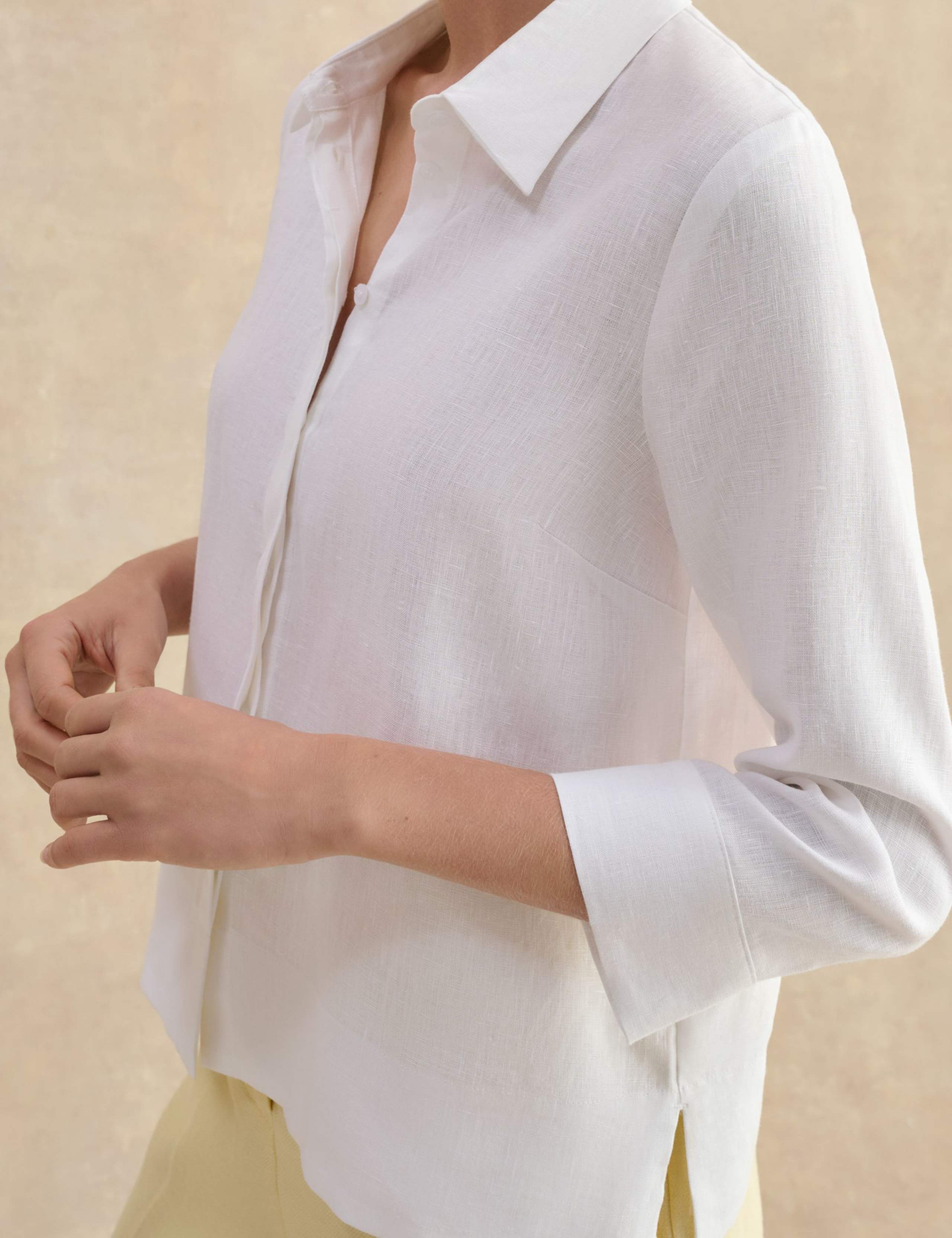 Pure Linen Collared Blouse 5 of 5