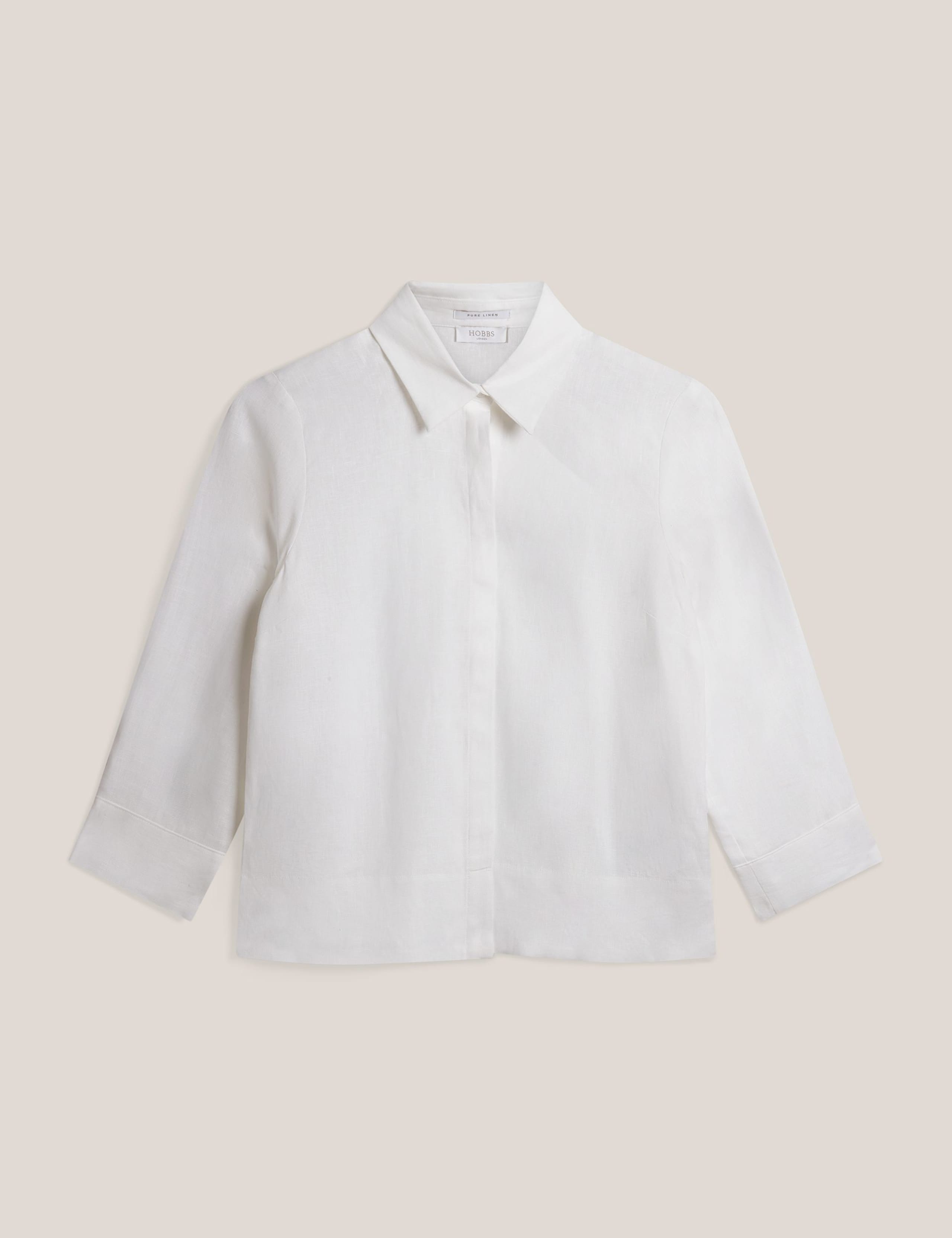 Pure Linen Collared Blouse 2 of 5