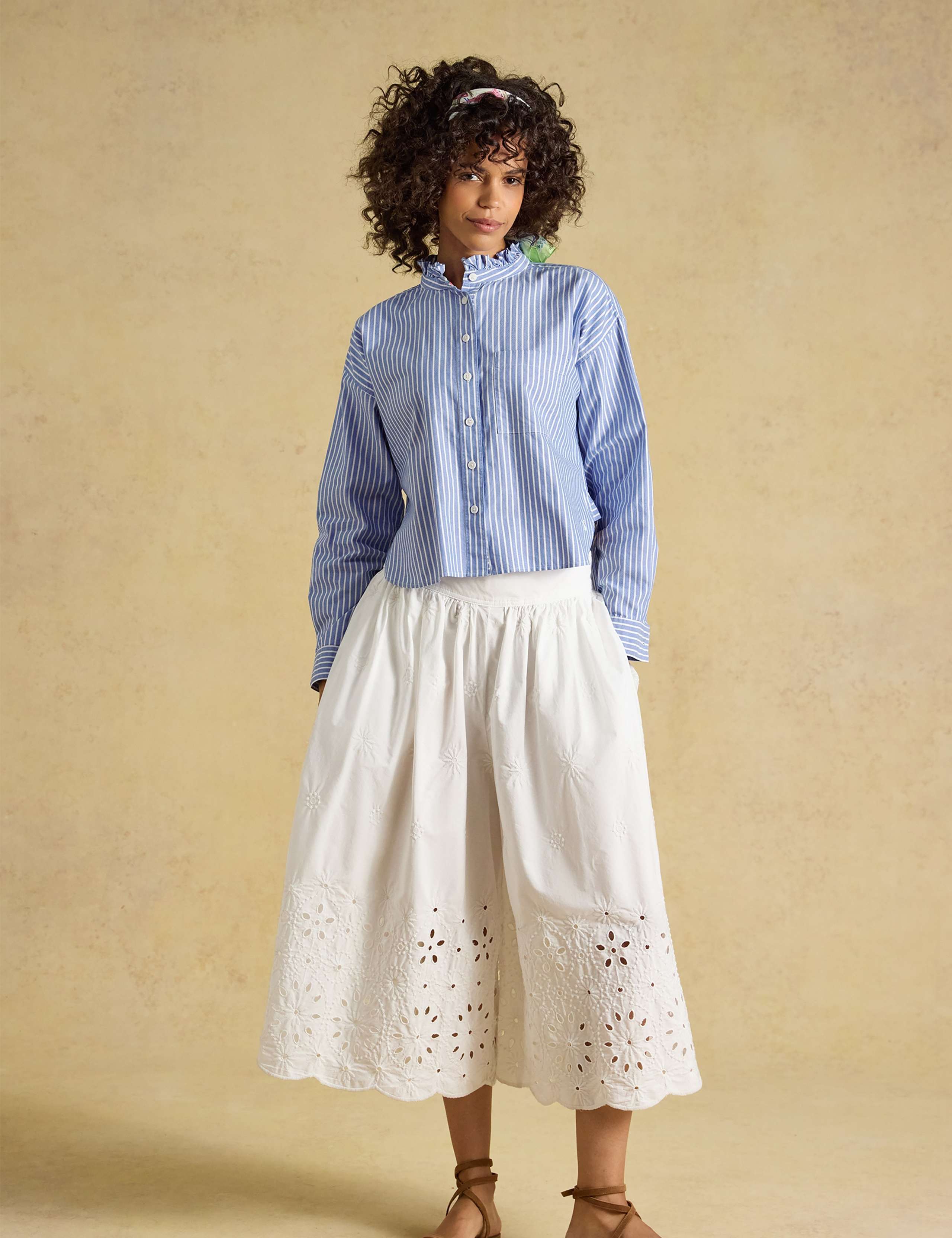 Pure Cotton Striped Cropped Shirt 3 of 7