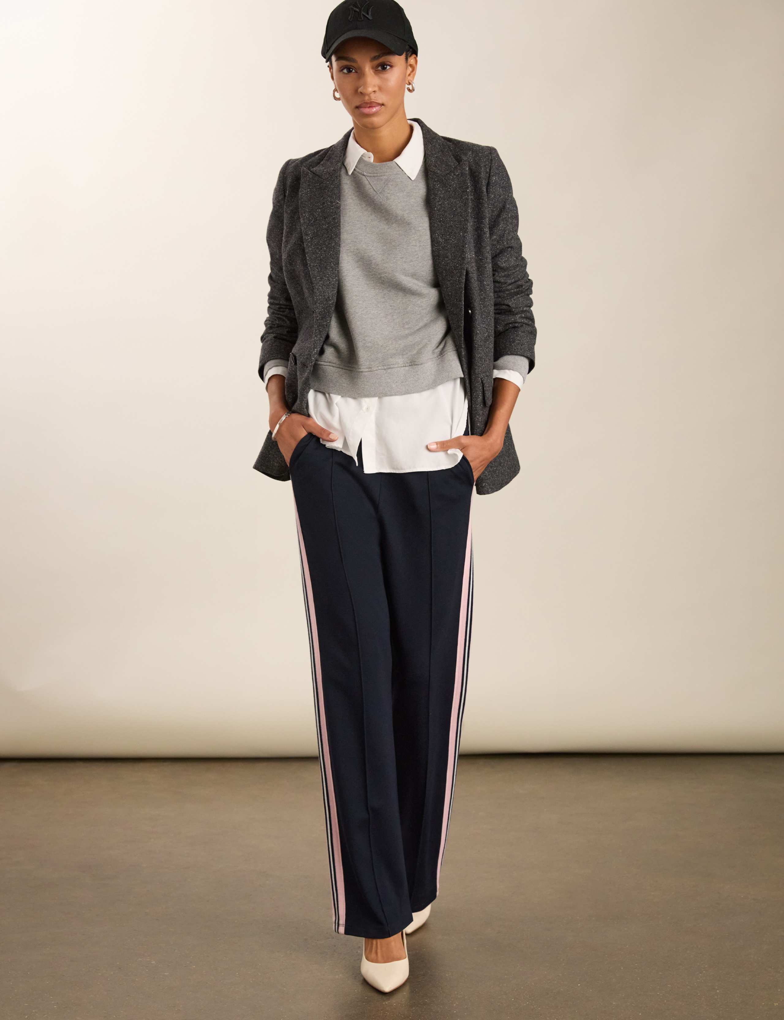 Jersey Side Stripe Wide Leg Trousers 3 of 6