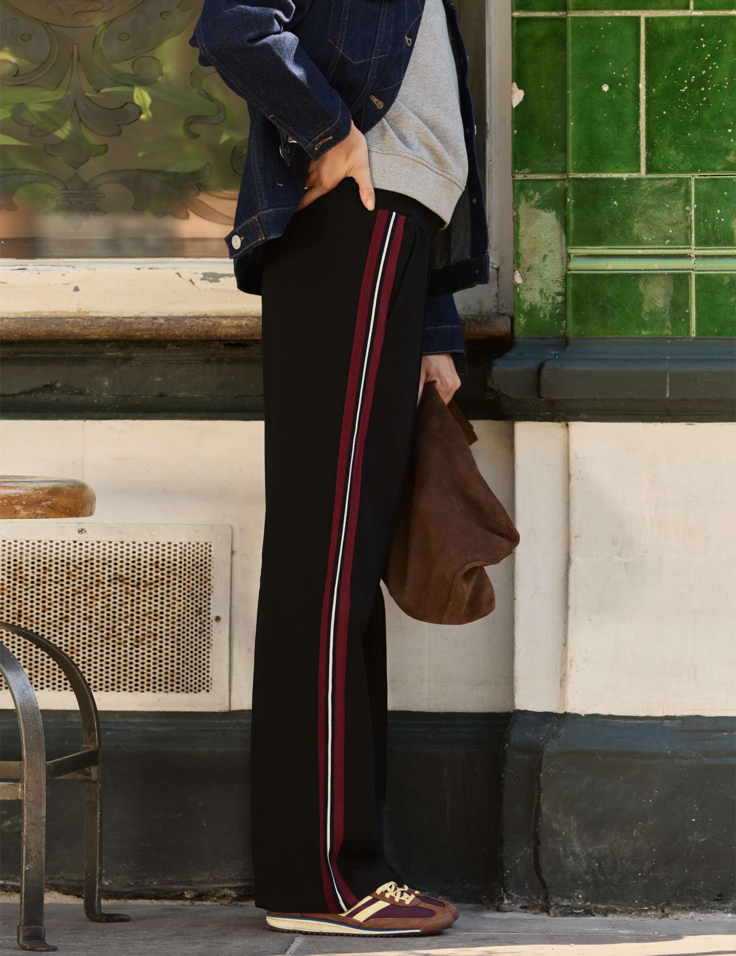 Jersey Side Stripe Wide Leg Trousers 3 of 3
