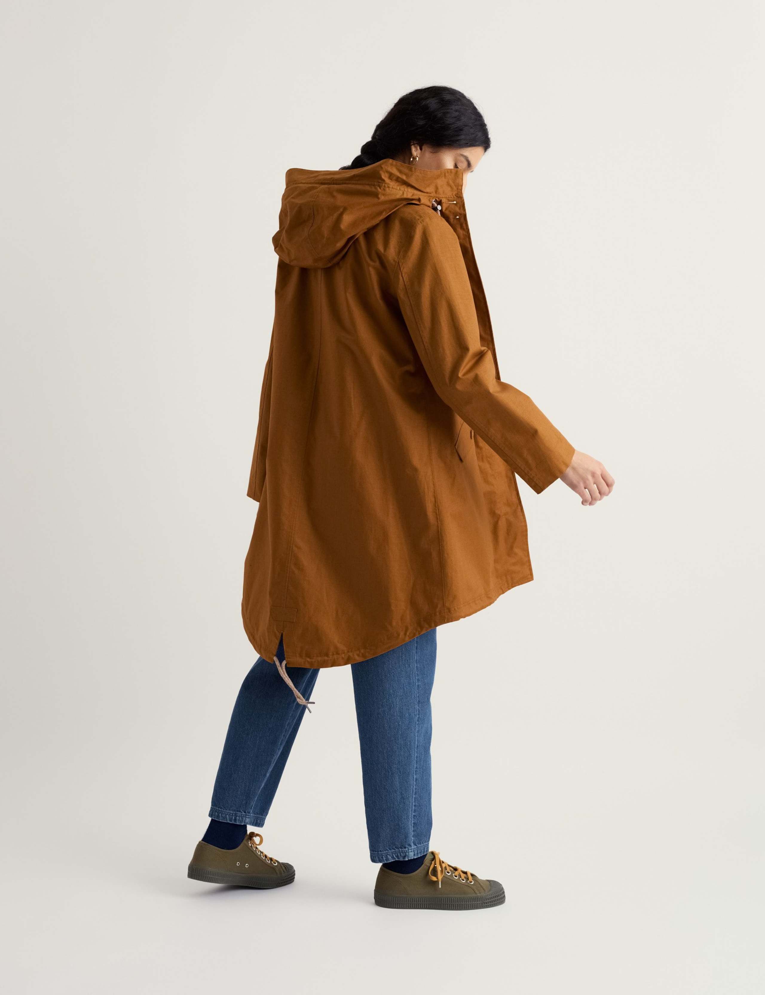 Linen Rich Waterproof Hooded Longline Coat 4 of 5