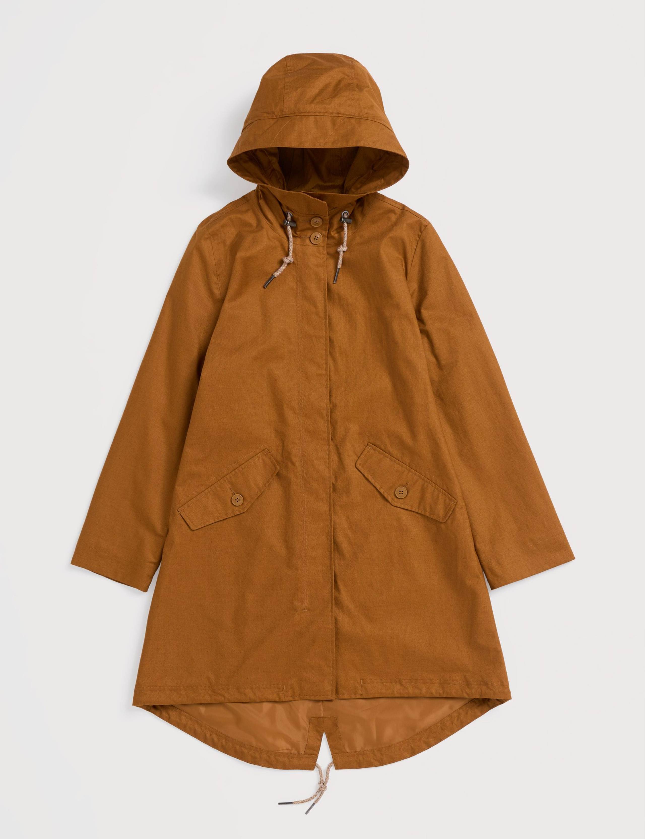 Linen Rich Waterproof Hooded Longline Coat 2 of 5