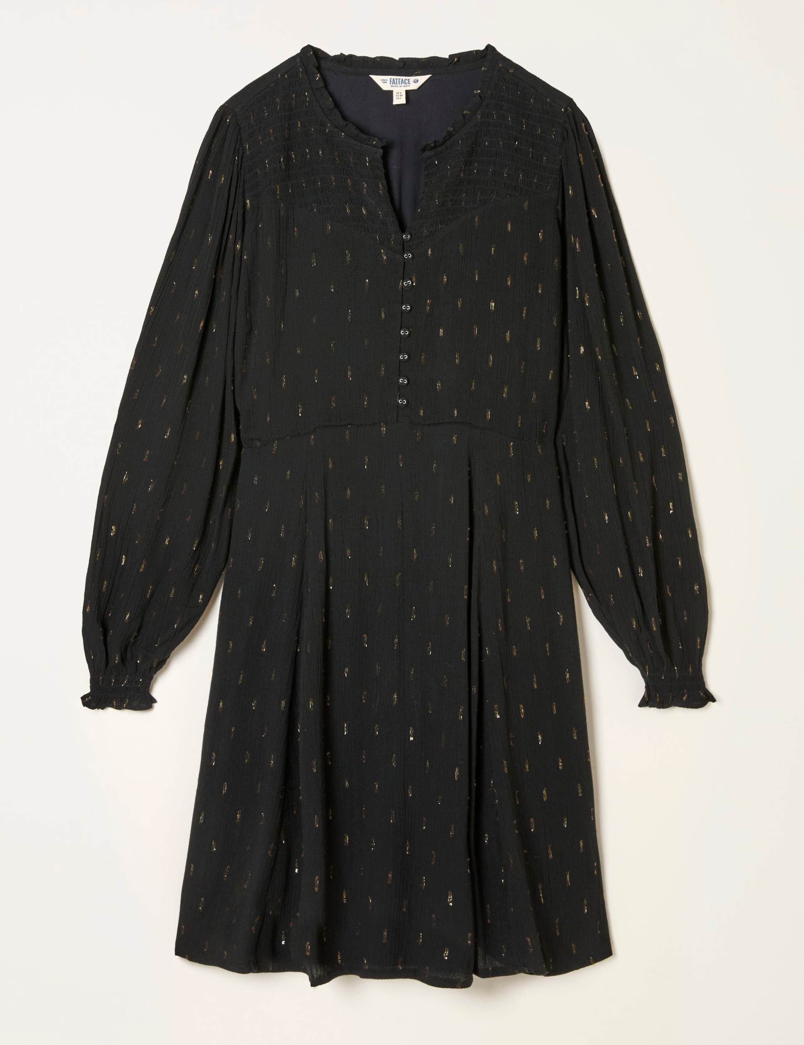 Embellished Metallic V-Neck Mini Shift Dress 2 of 5