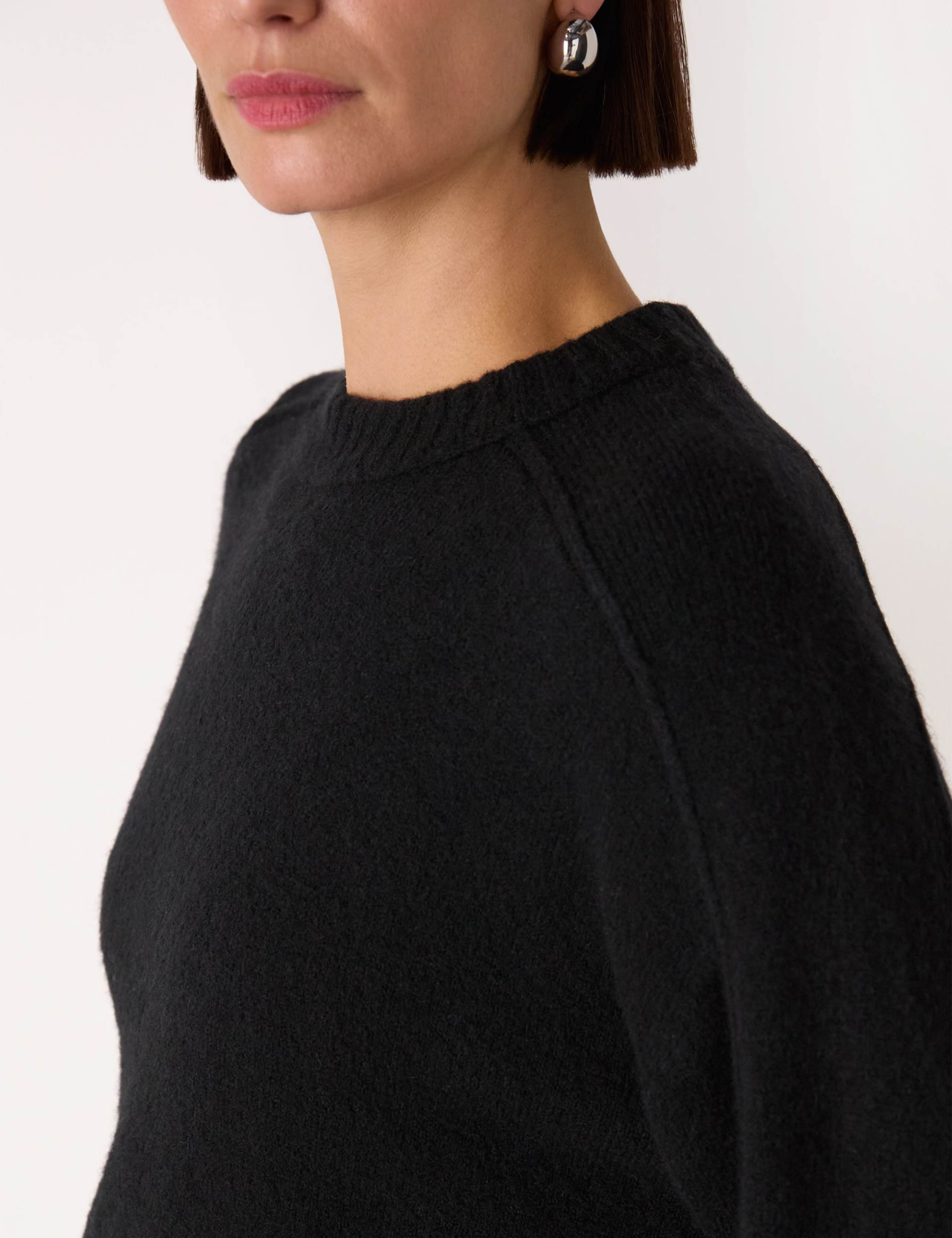 Wool Blend Textured Crew Neck Jumper 3 of 4