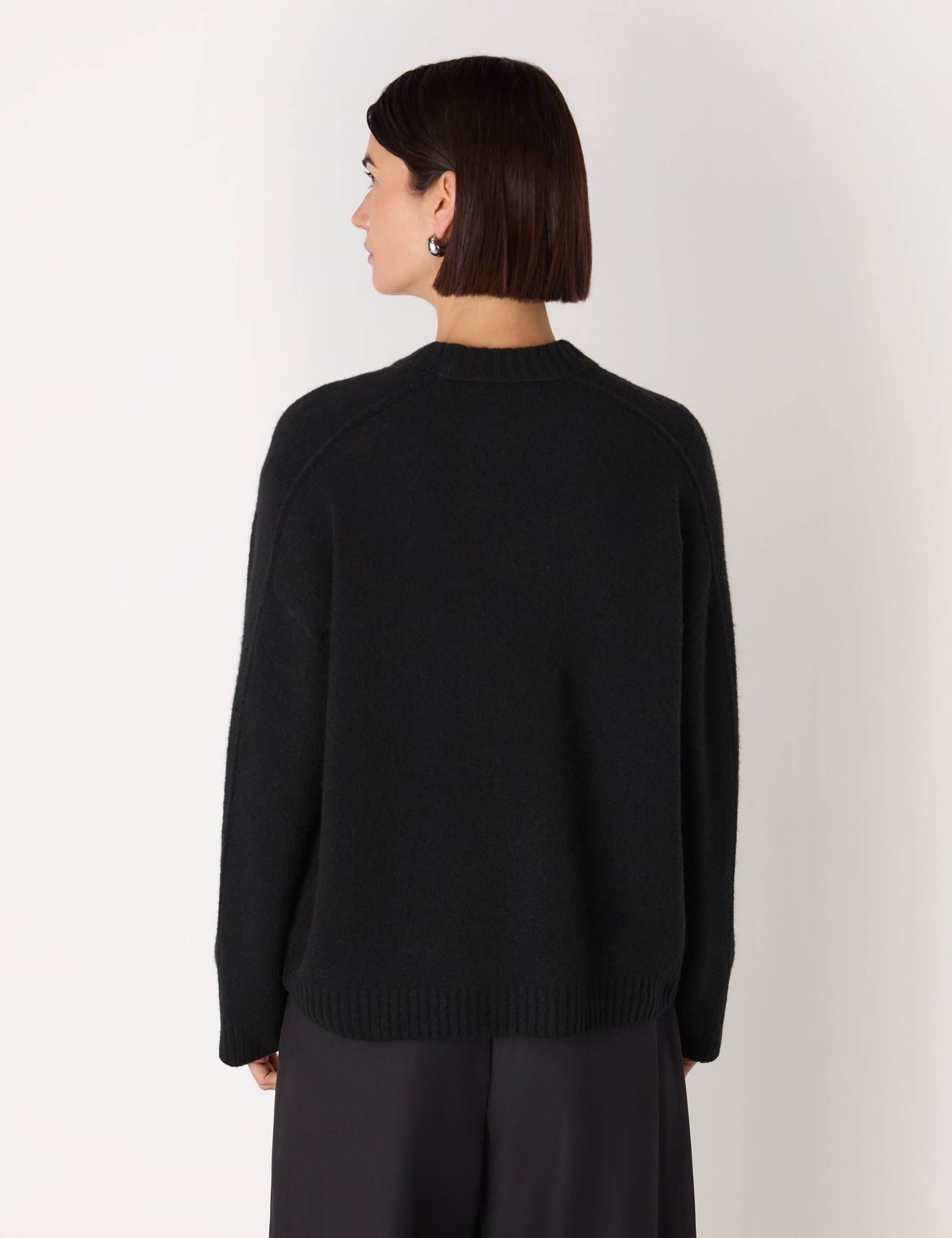 Wool Blend Textured Crew Neck Jumper 4 of 4