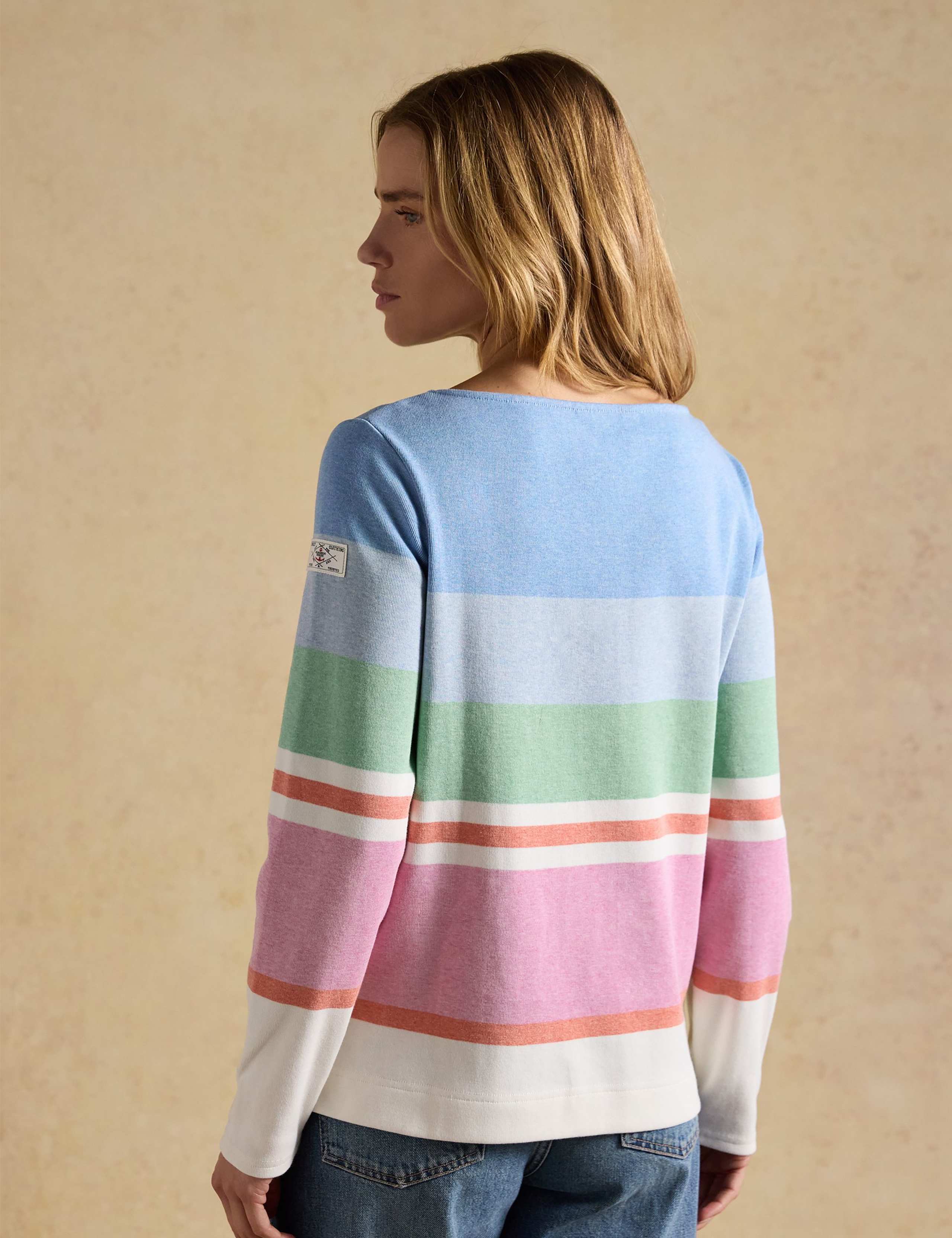 Pure Cotton Striped Slash Neck Top 5 of 8