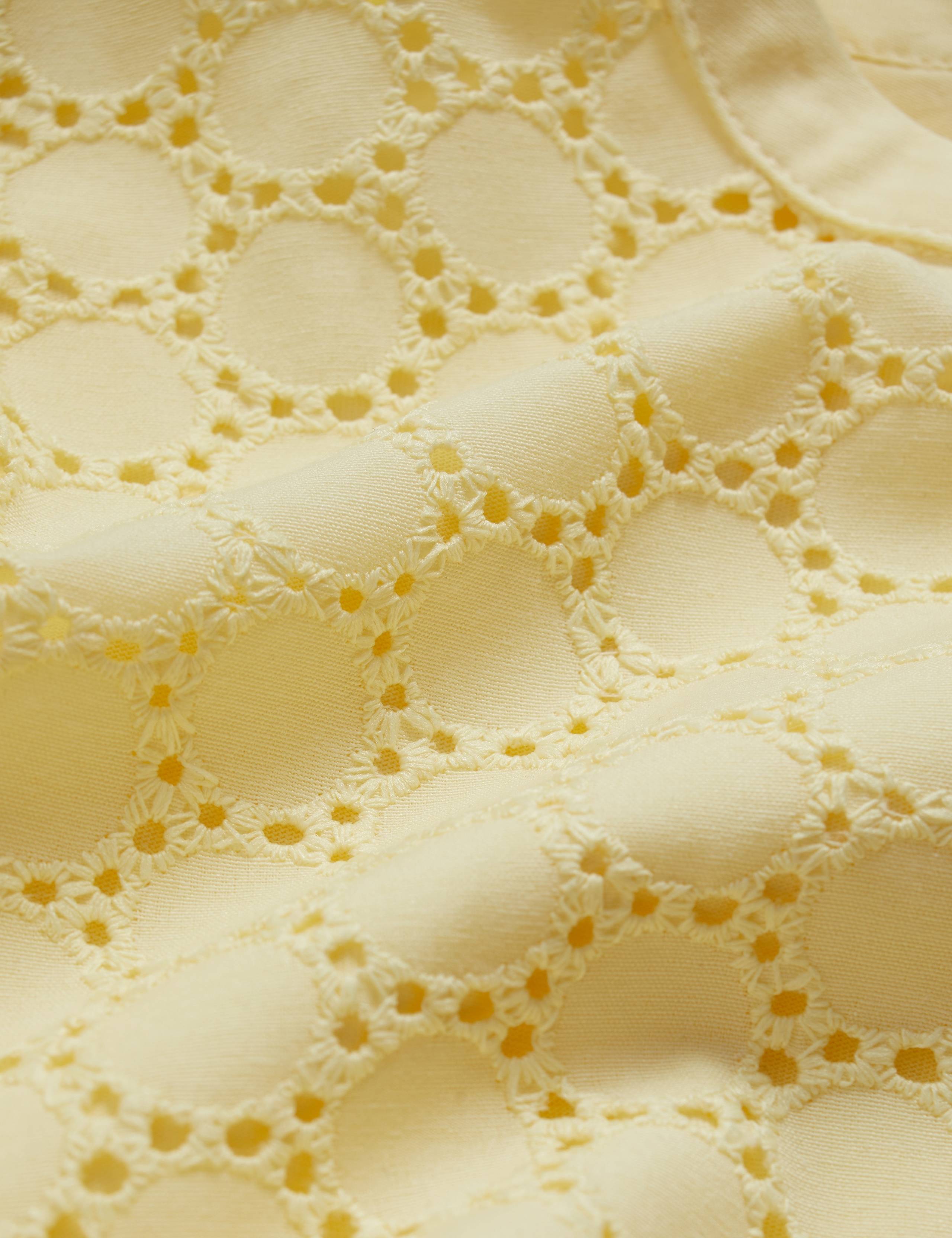 Cotton Blend Broderie Notch Neck Top 6 of 6