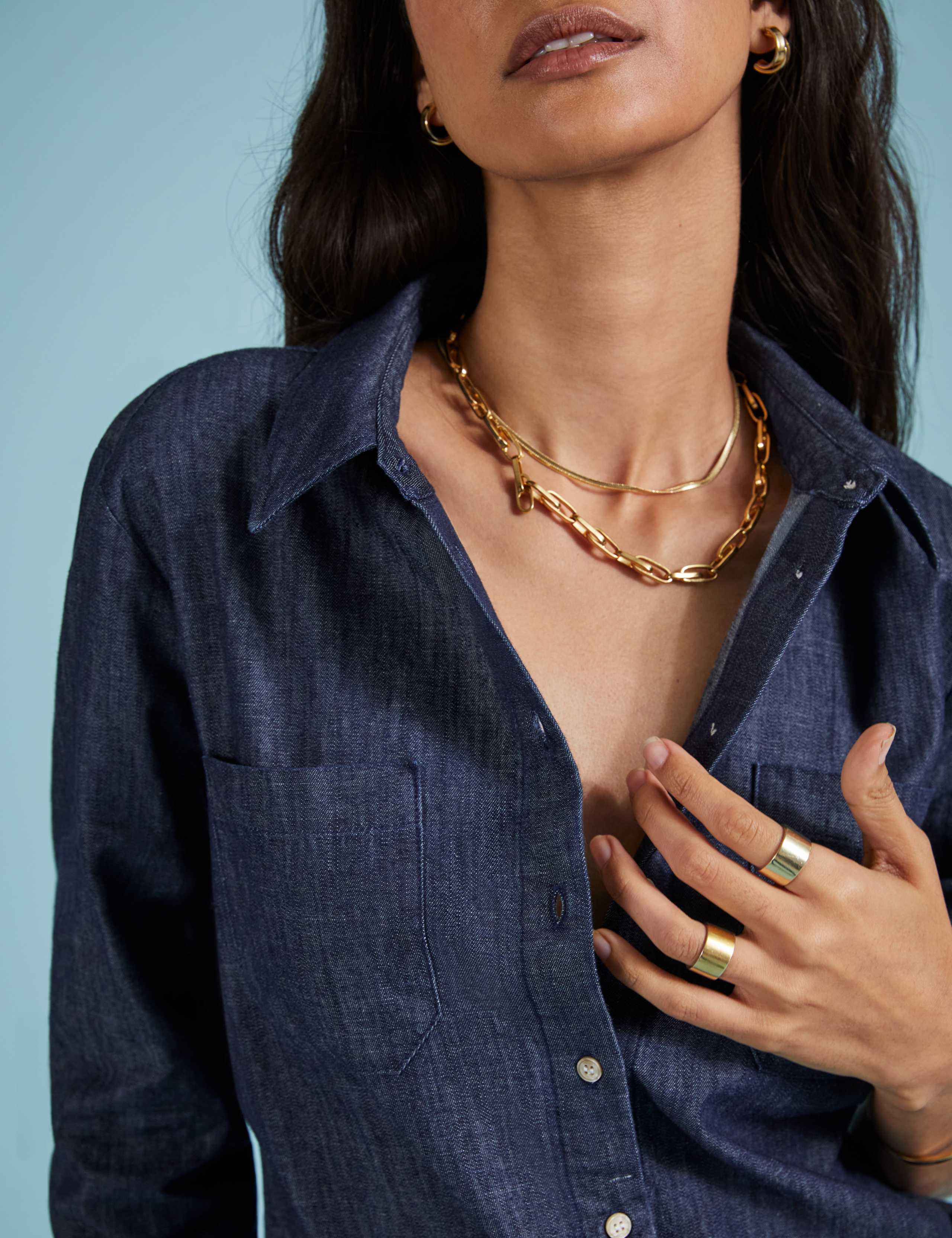 Denim Collared Button Through Shirt 2 of 6
