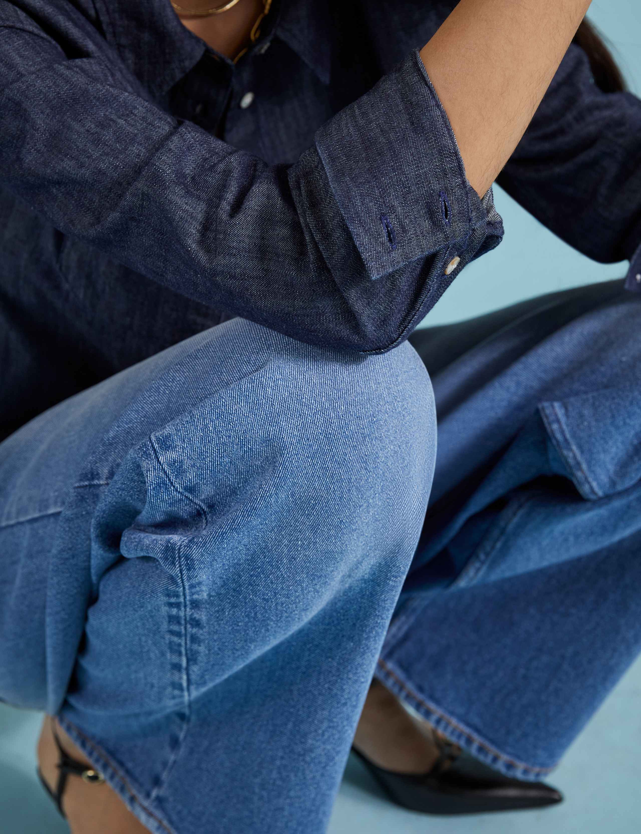 Denim Collared Button Through Shirt 3 of 6