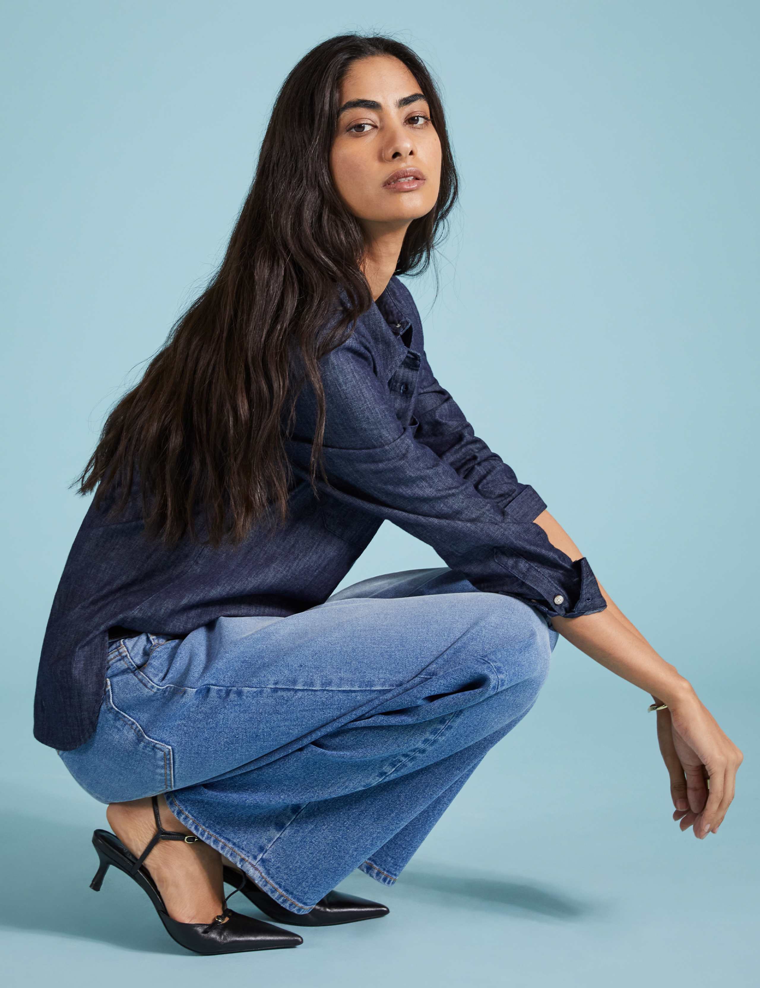 Denim Collared Button Through Shirt 4 of 6