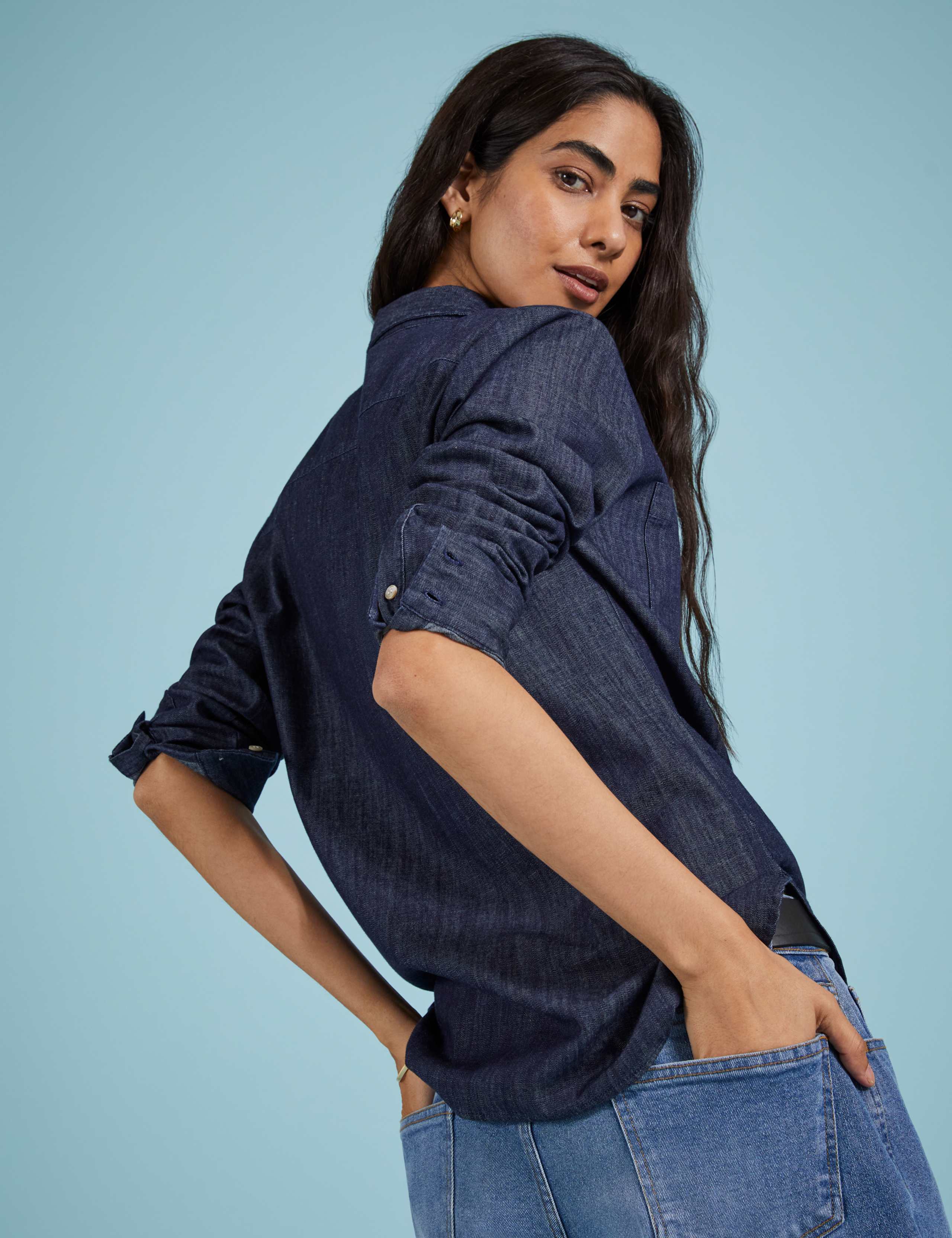 Denim Collared Button Through Shirt 5 of 6