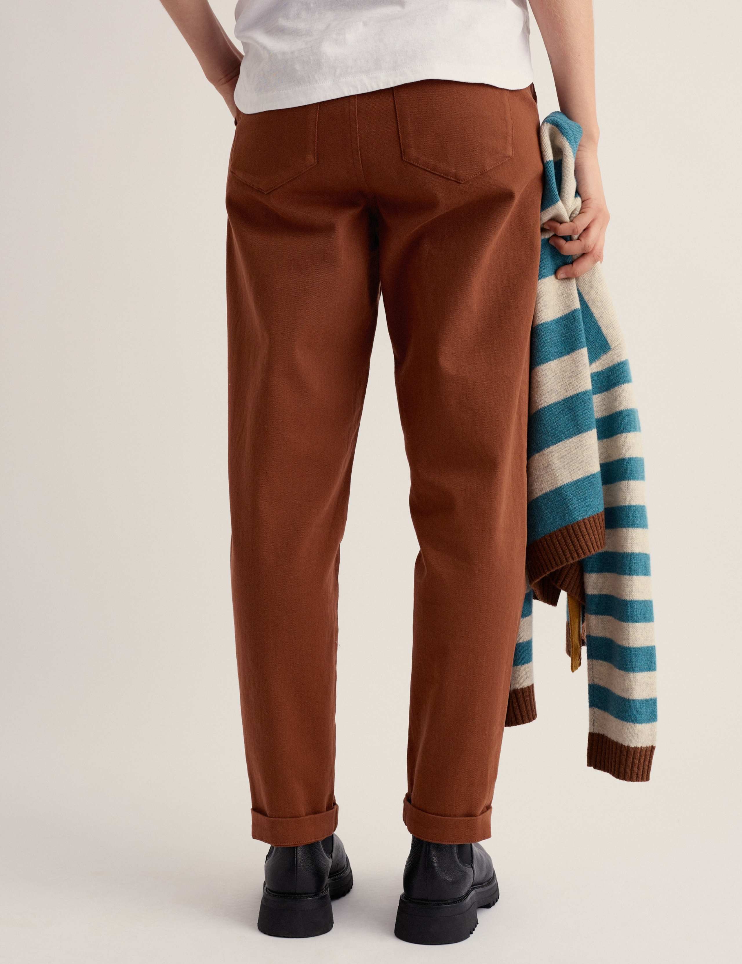 Cotton Rich Tapered Ankle Grazer Trousers 5 of 5