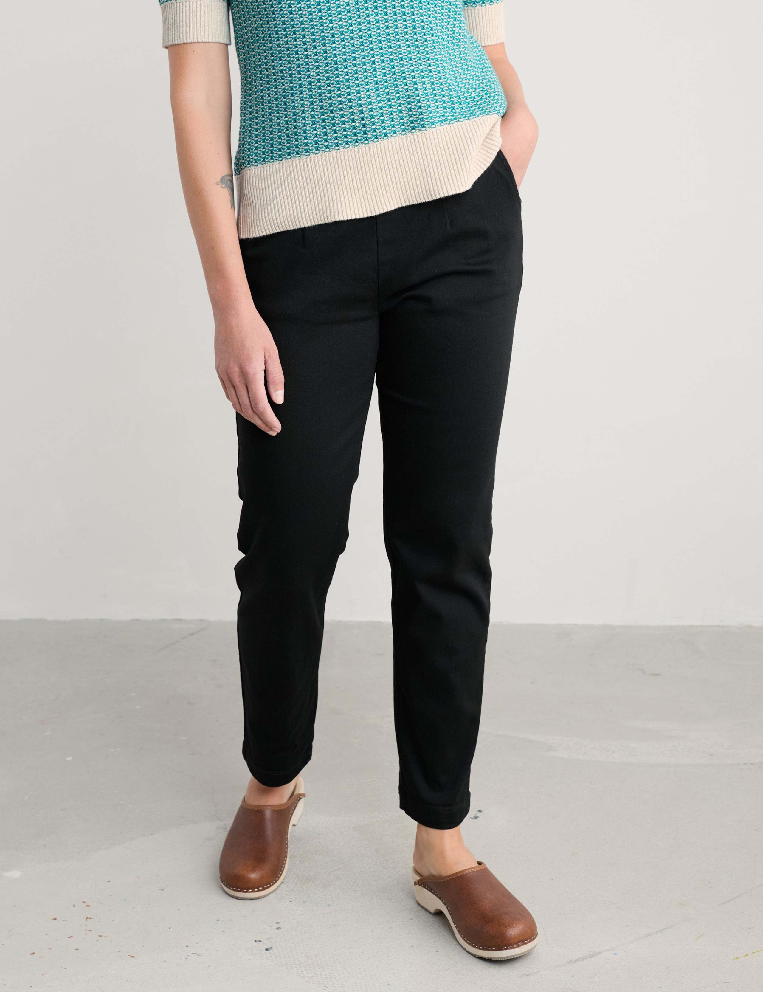 Cotton Rich Tapered Ankle Grazer Trousers 4 of 5