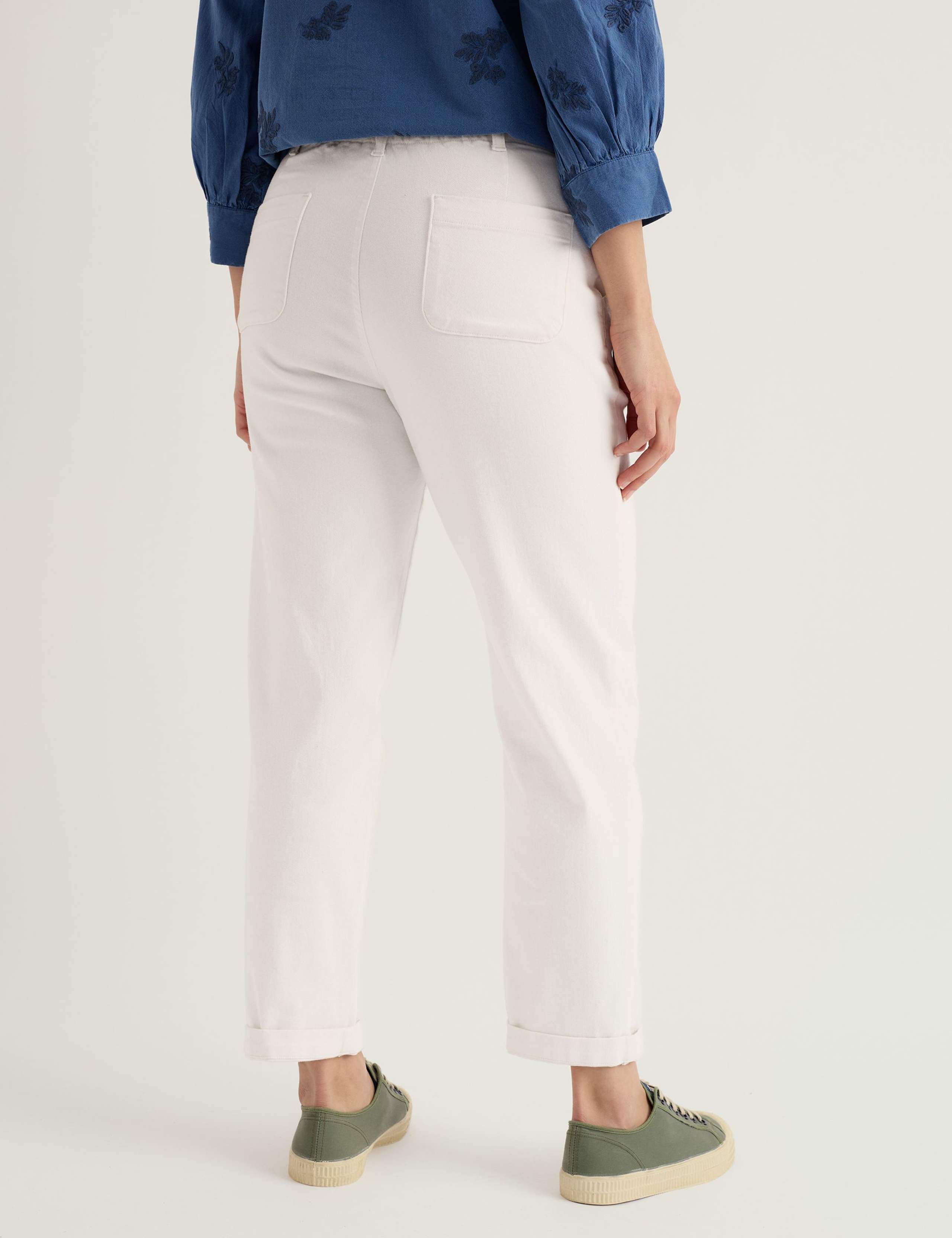 Cotton Rich Tapered Ankle Grazer Trousers 4 of 5