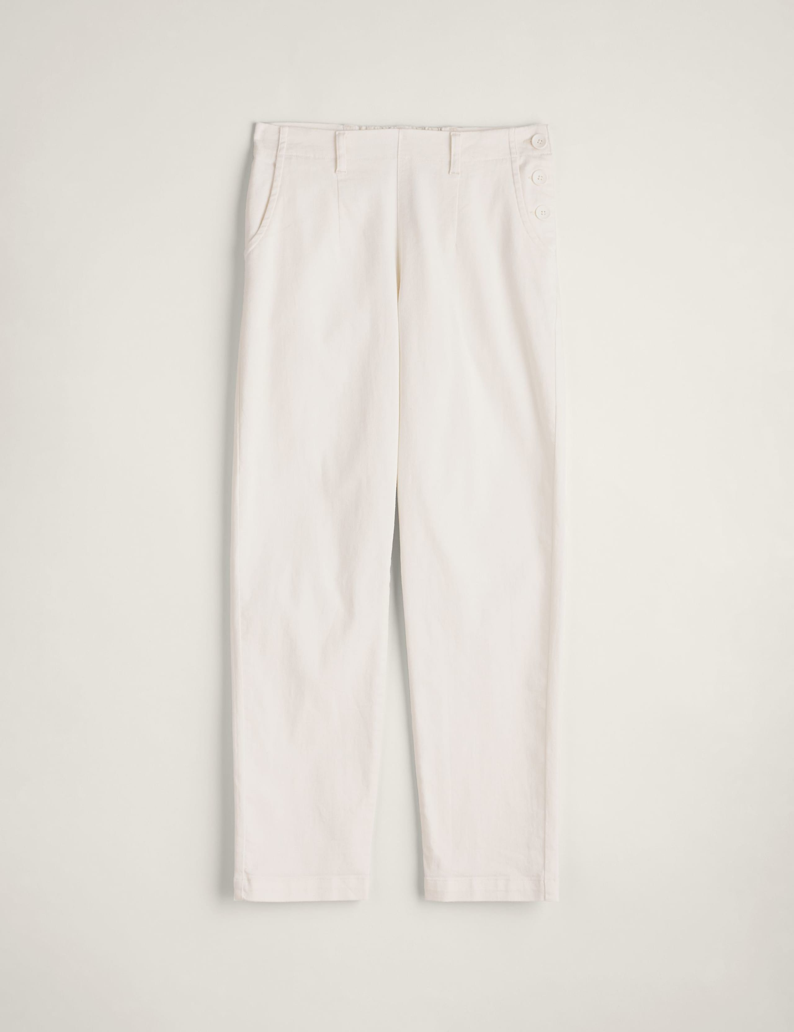Cotton Rich Tapered Ankle Grazer Trousers 2 of 5