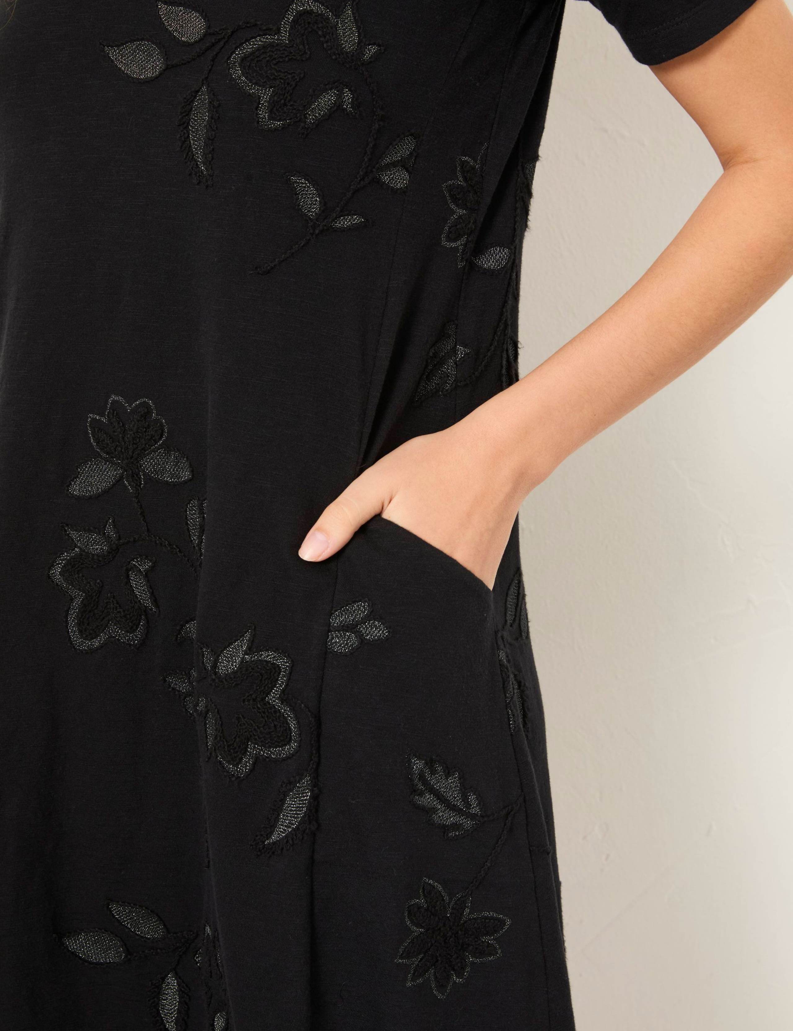 Pure Cotton Embroidered Mini Shift Dress 5 of 5
