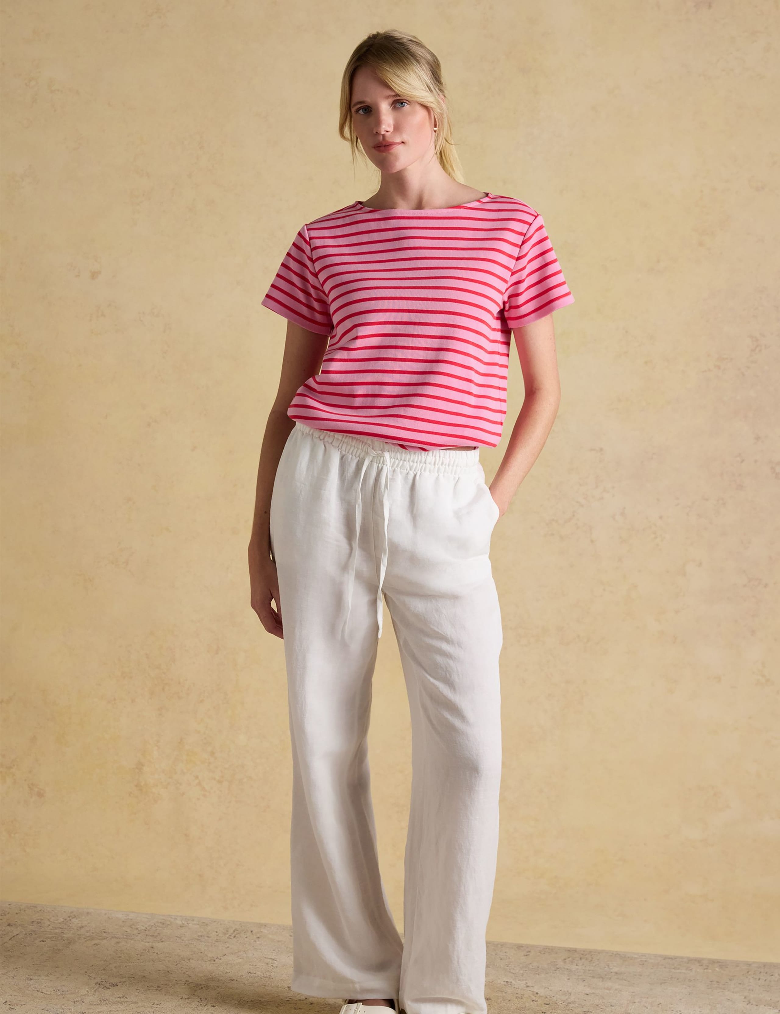Pure Cotton Striped Slash Neck Top 3 of 6