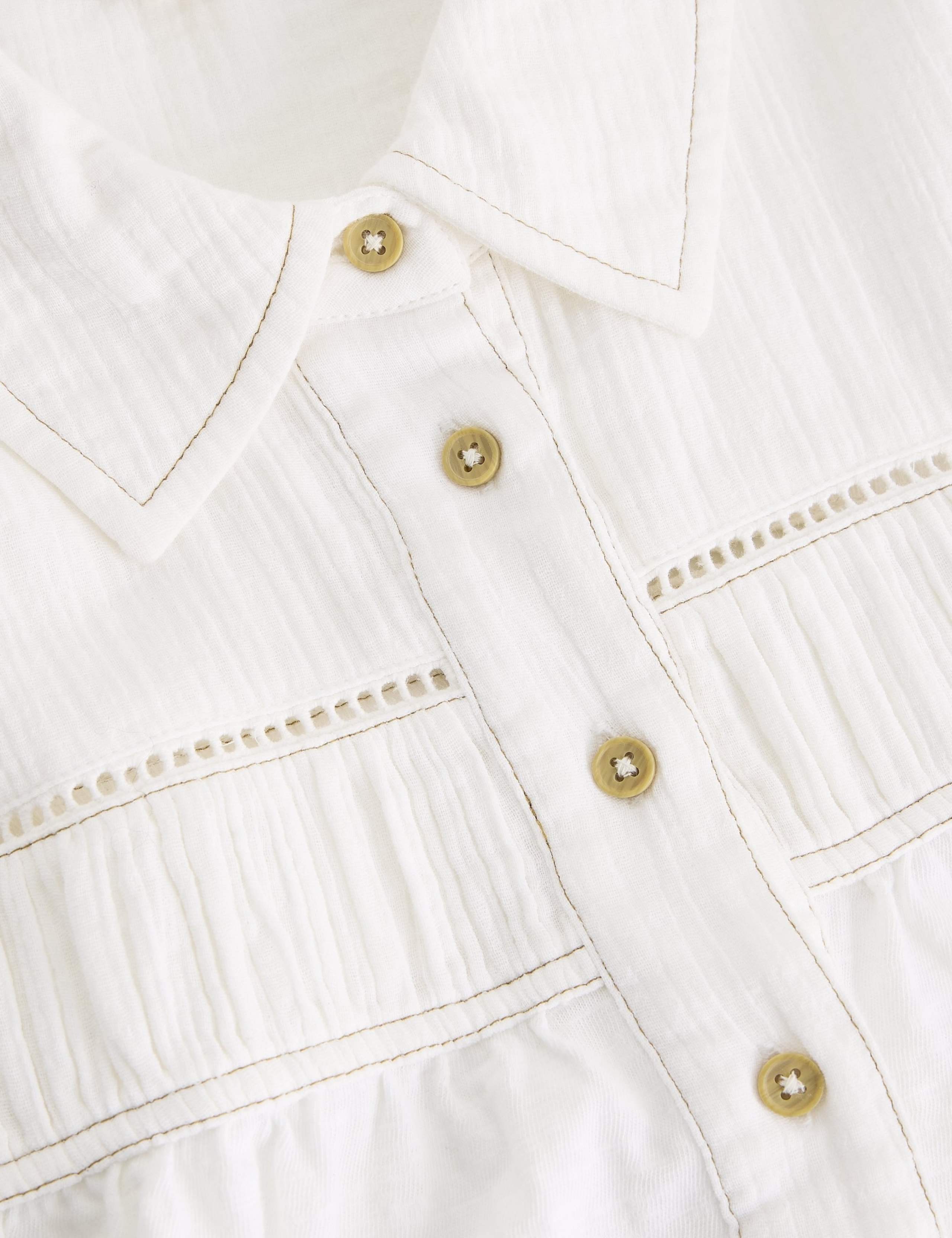 Pure Cotton Ladder Lace Collared Shirt 6 of 6