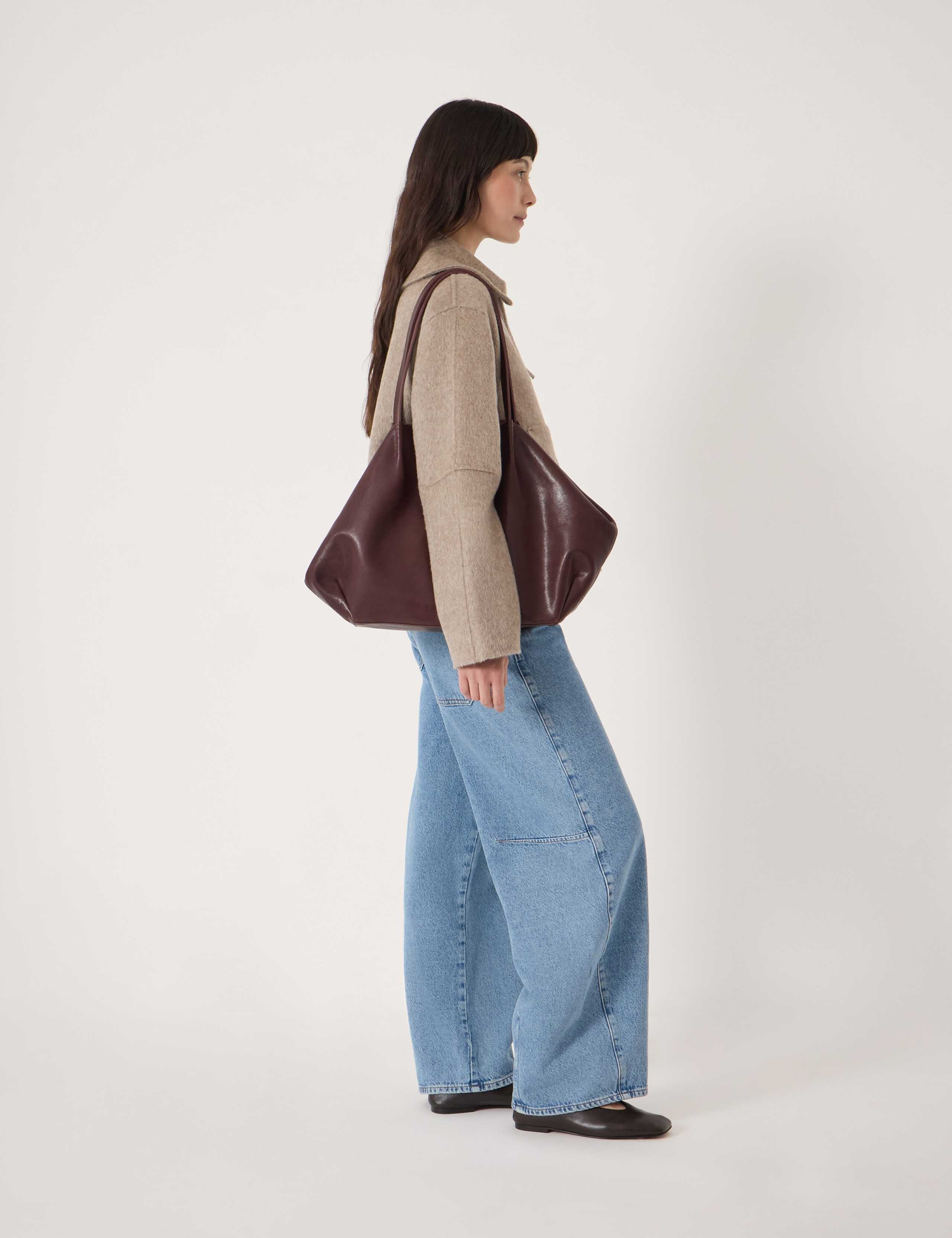 Leather Large Slouchy Tote Bag 4 of 6