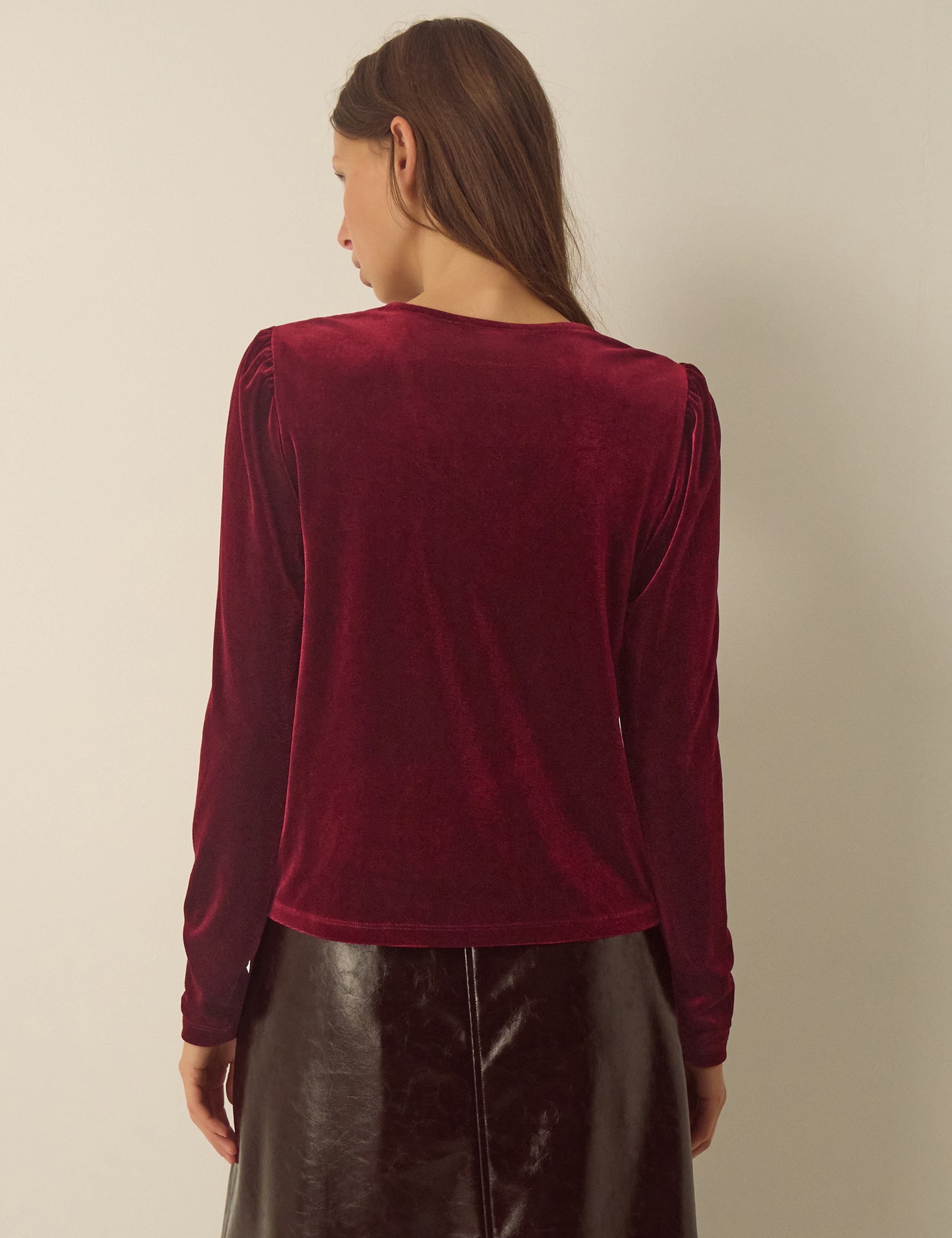 Velvet Lace V Neck Top 4 of 5