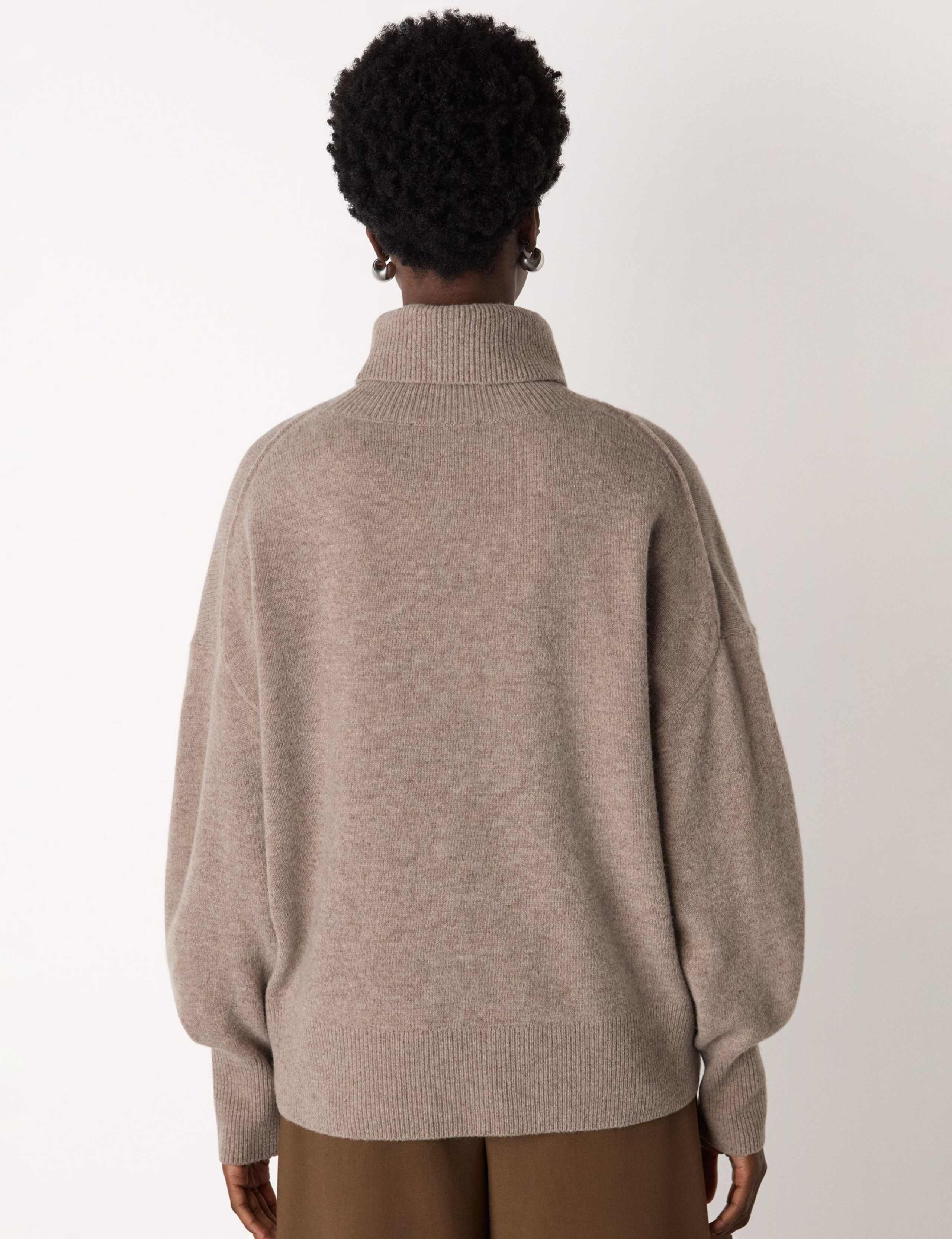 Pure Wool Textured Roll Neck Jumper 3 of 4