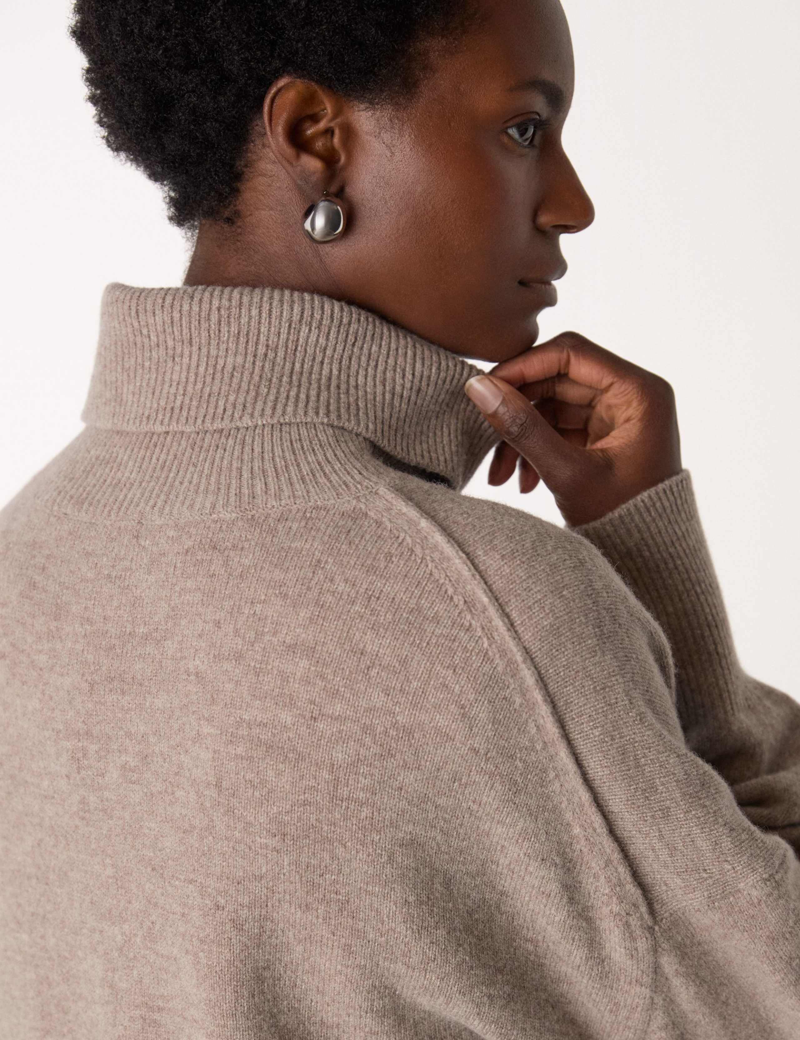 Pure Wool Textured Roll Neck Jumper 4 of 4