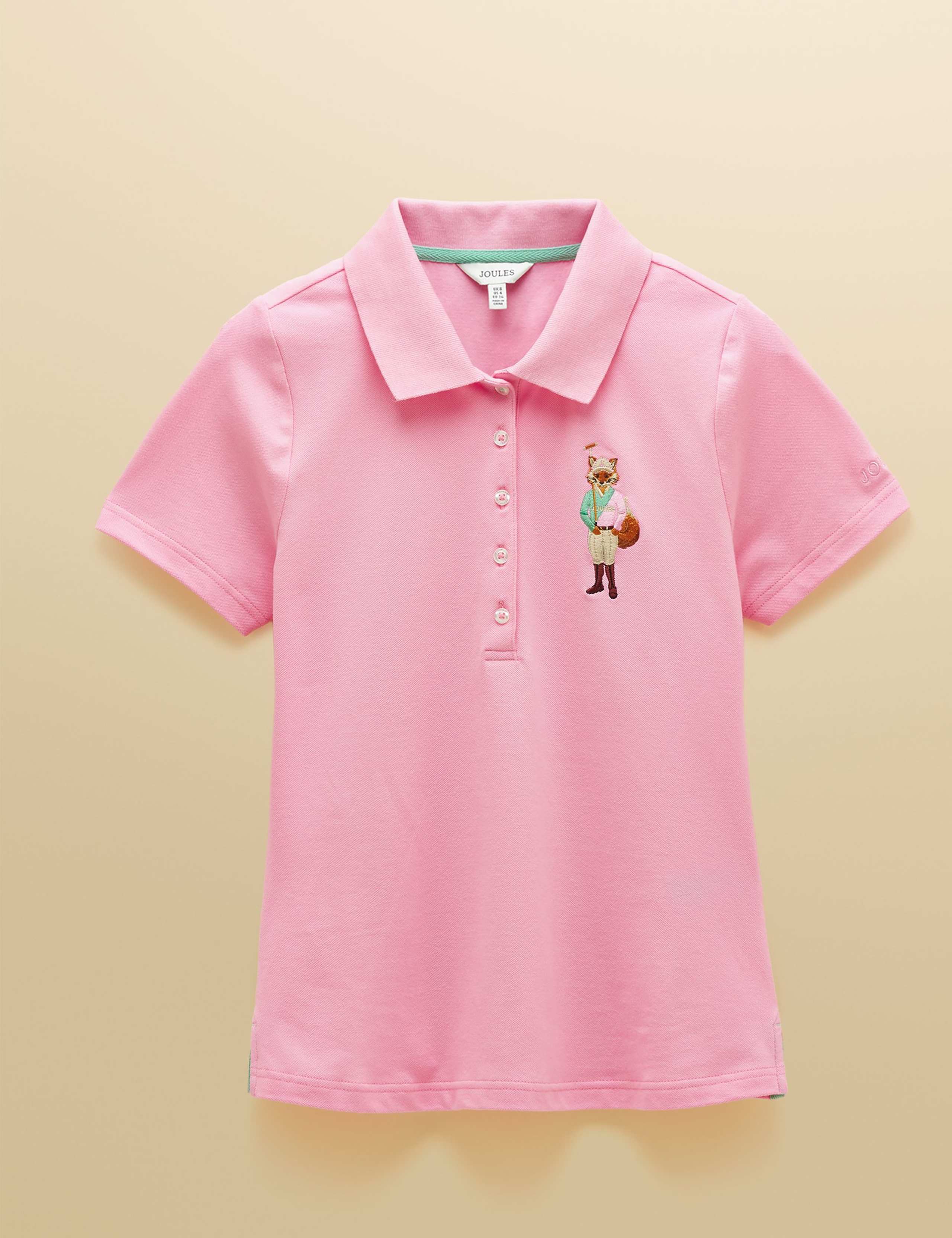 Cotton Rich Pique Fox Embroidery Polo Shirt 2 of 8