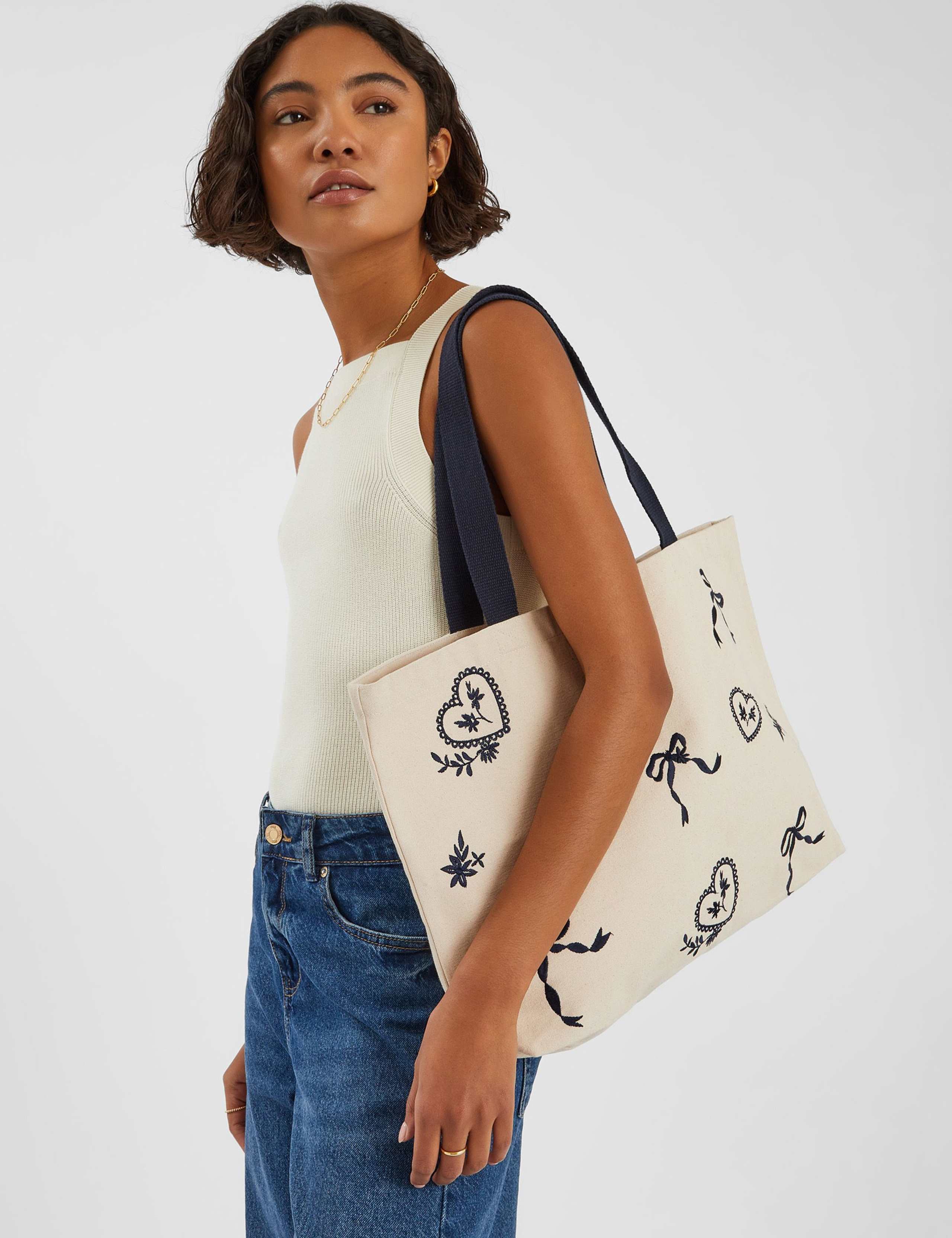 Pure Cotton Embroidered Shoulder Bag 1 of 4