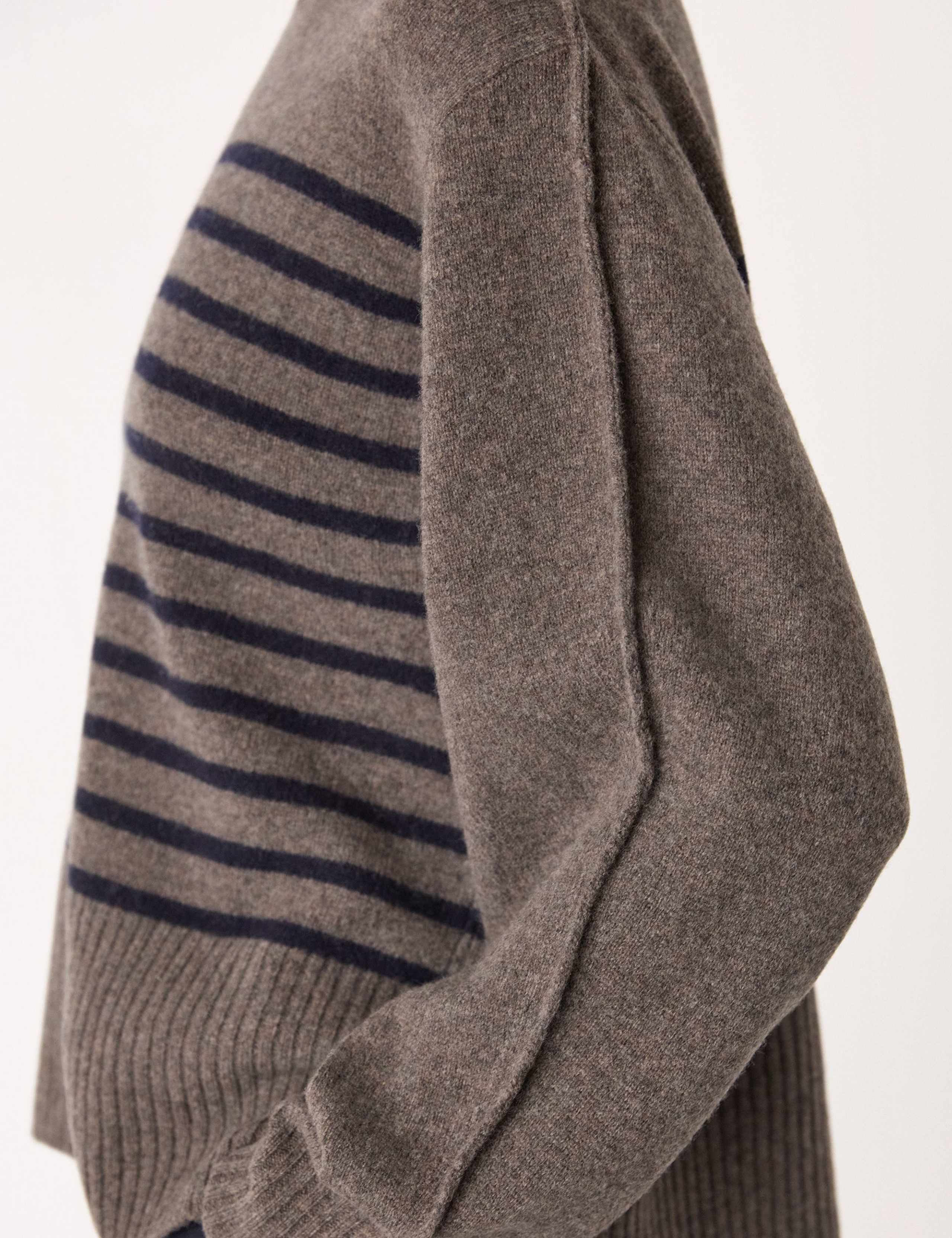 Pure Wool Striped Crew Neck Jumper 4 of 4