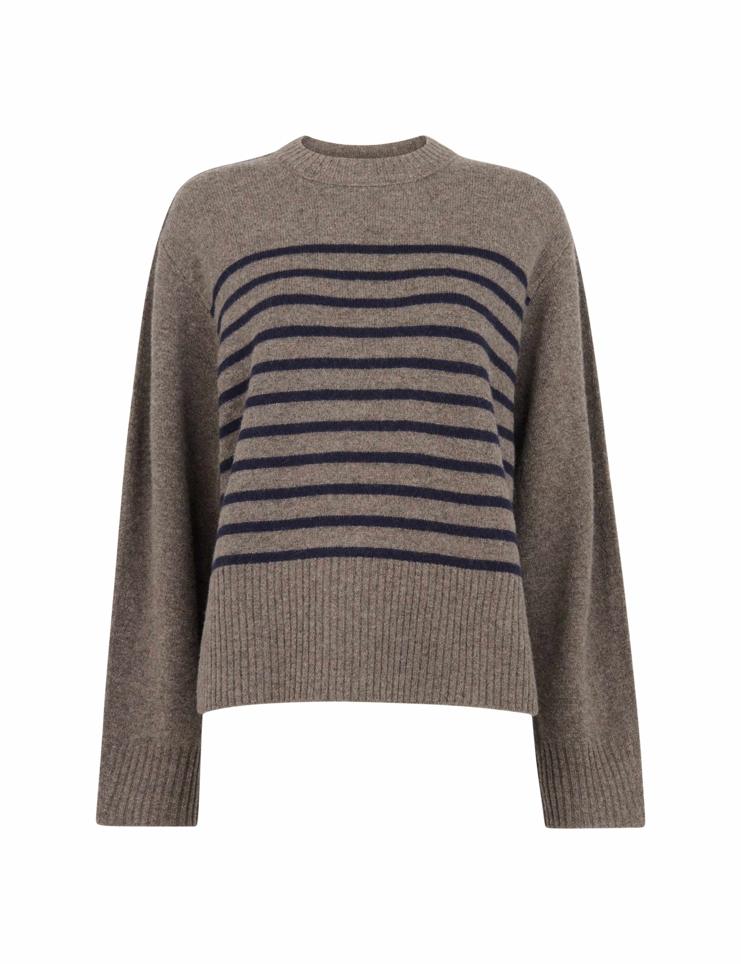 Pure Wool Striped Crew Neck Jumper 2 of 4