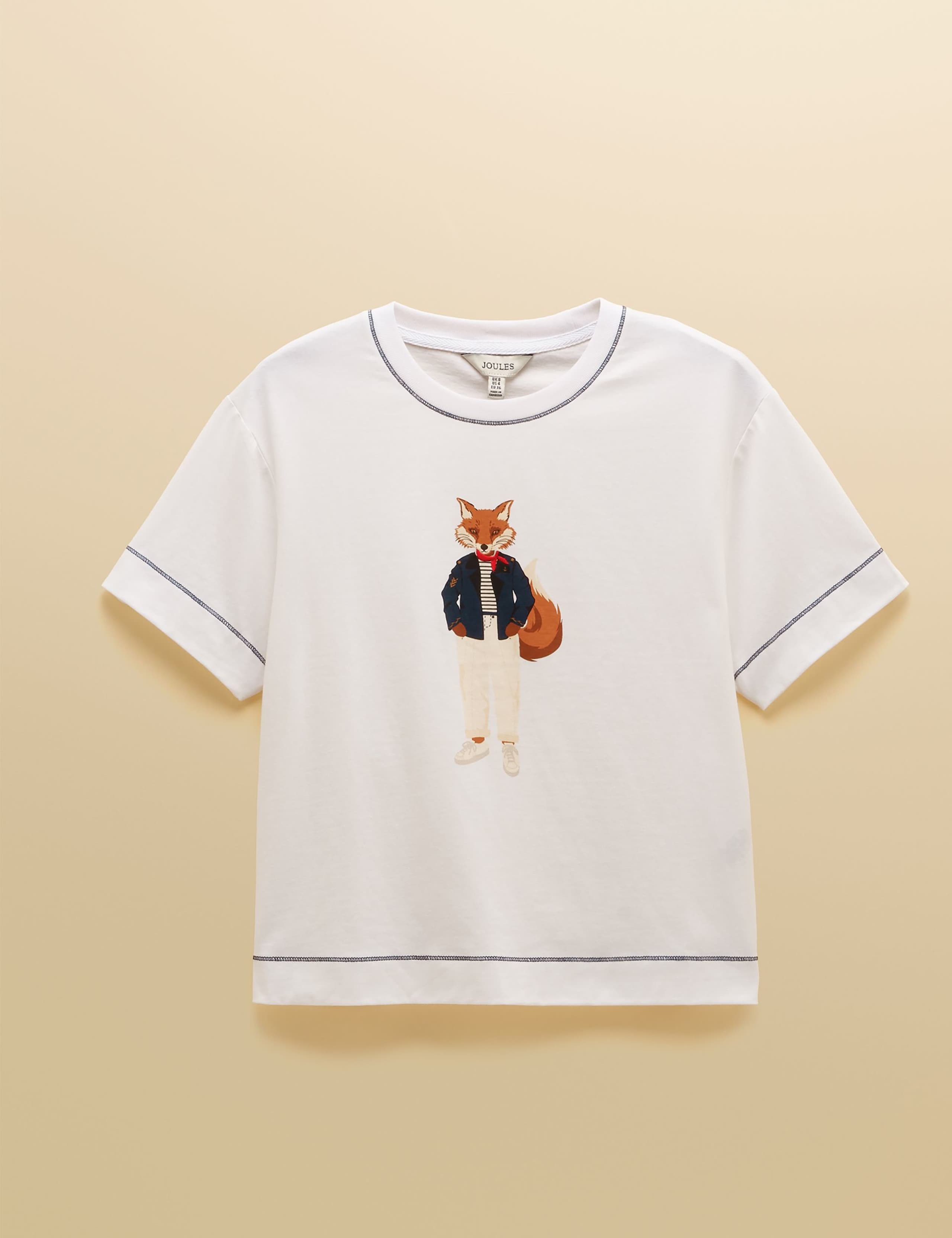 Pure Cotton Fox Graphic T-Shirt 2 of 8