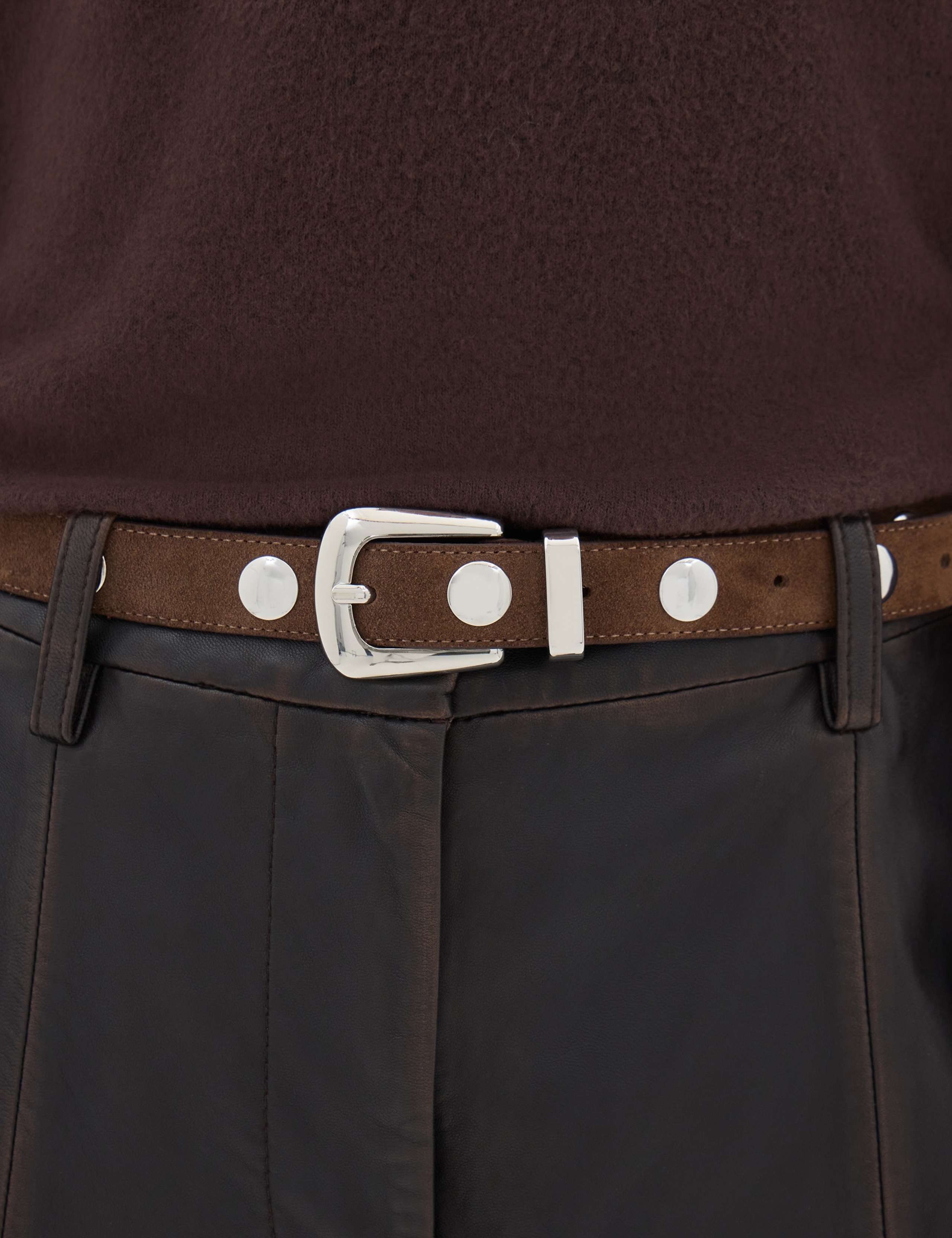 Classic Plain Leather Jeans Belt 2 of 2