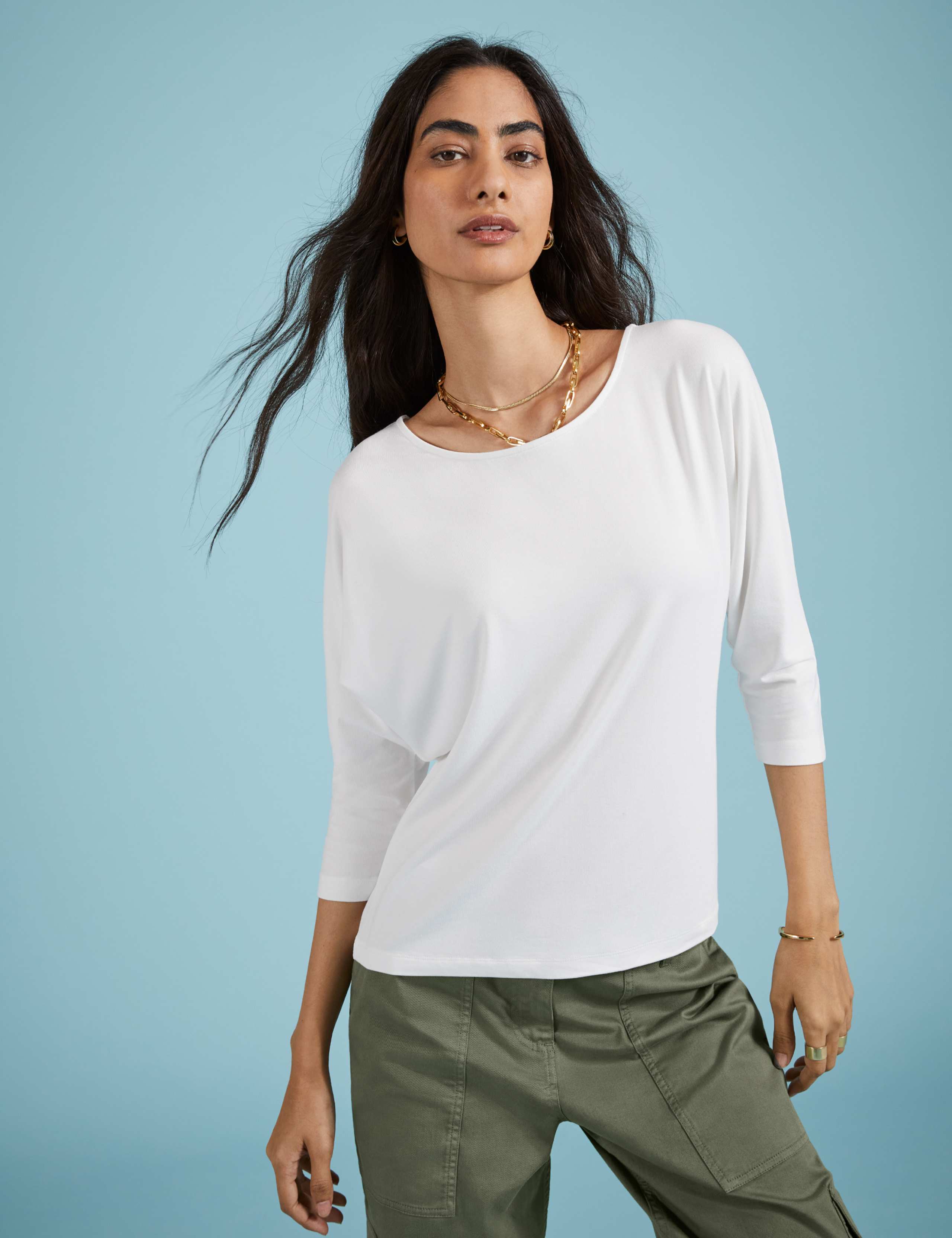 Jersey Boat Neck Relaxed Top 1 of 3
