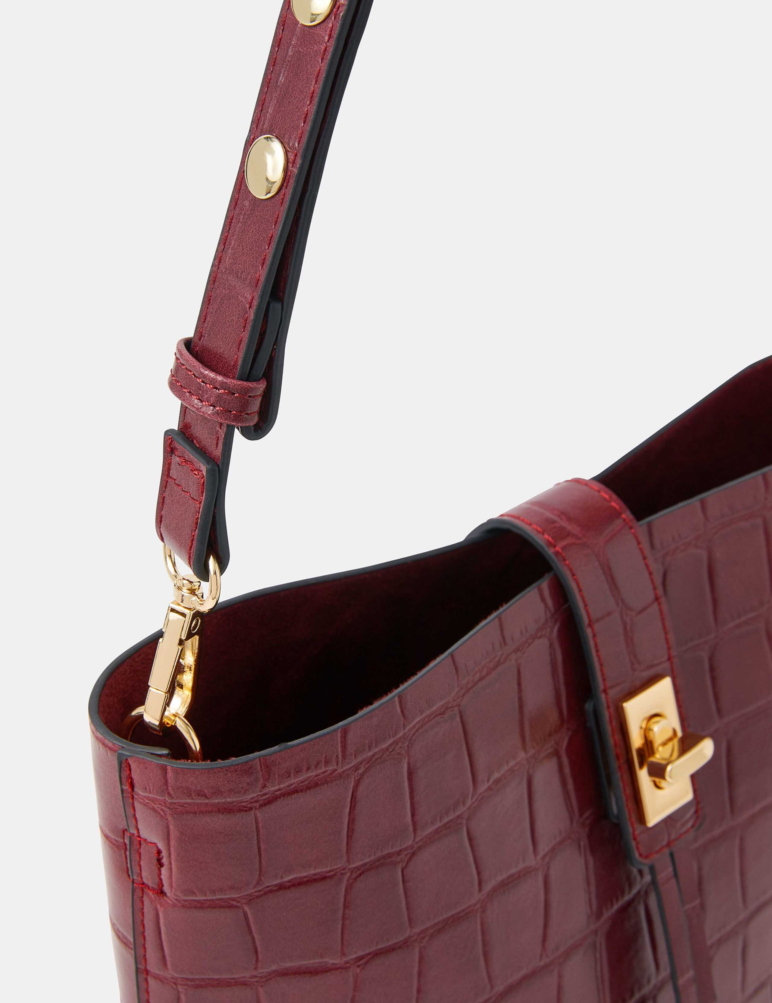Faux Croc Bucket Bag 4 of 5
