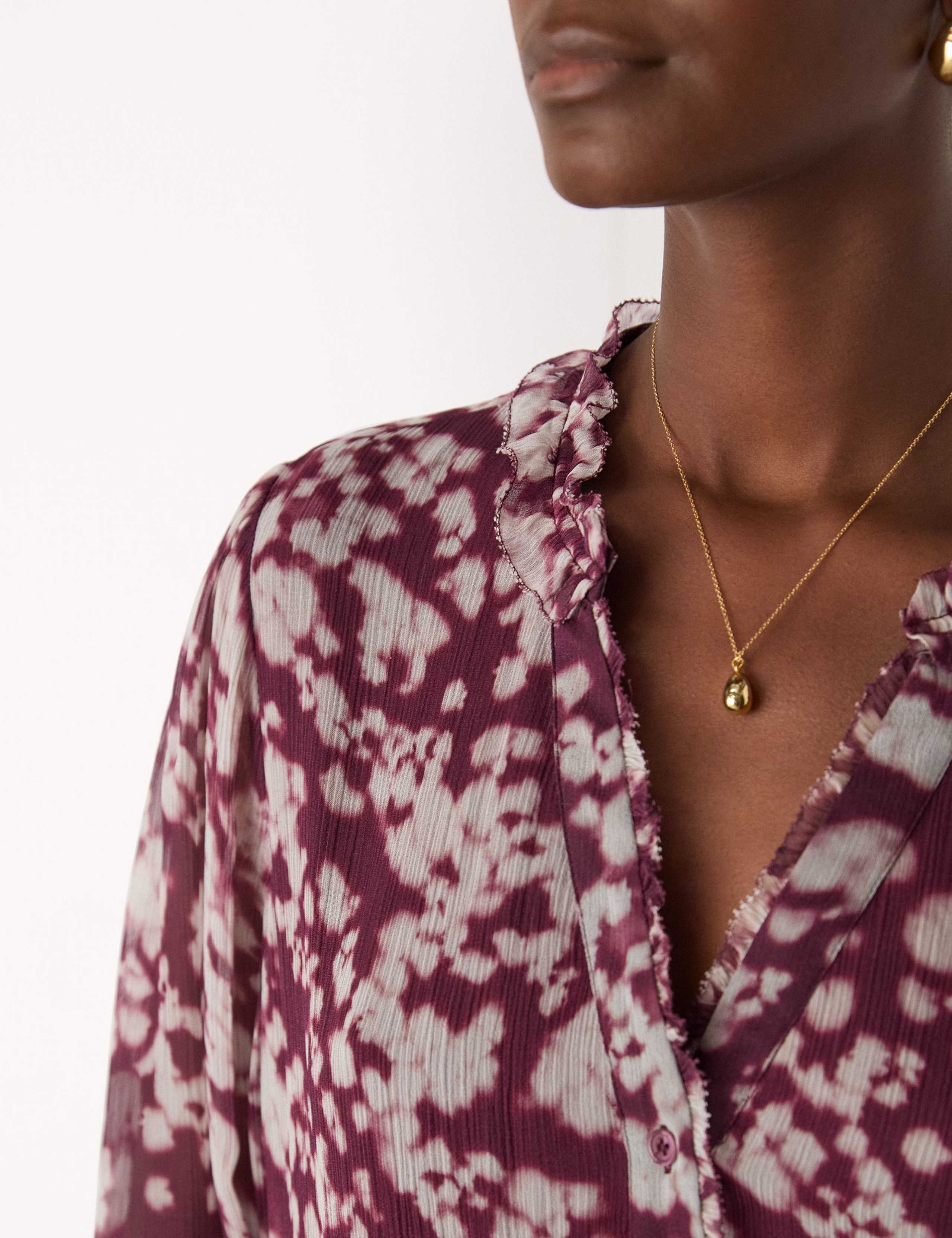 Printed V-Neck Blouse 4 of 4