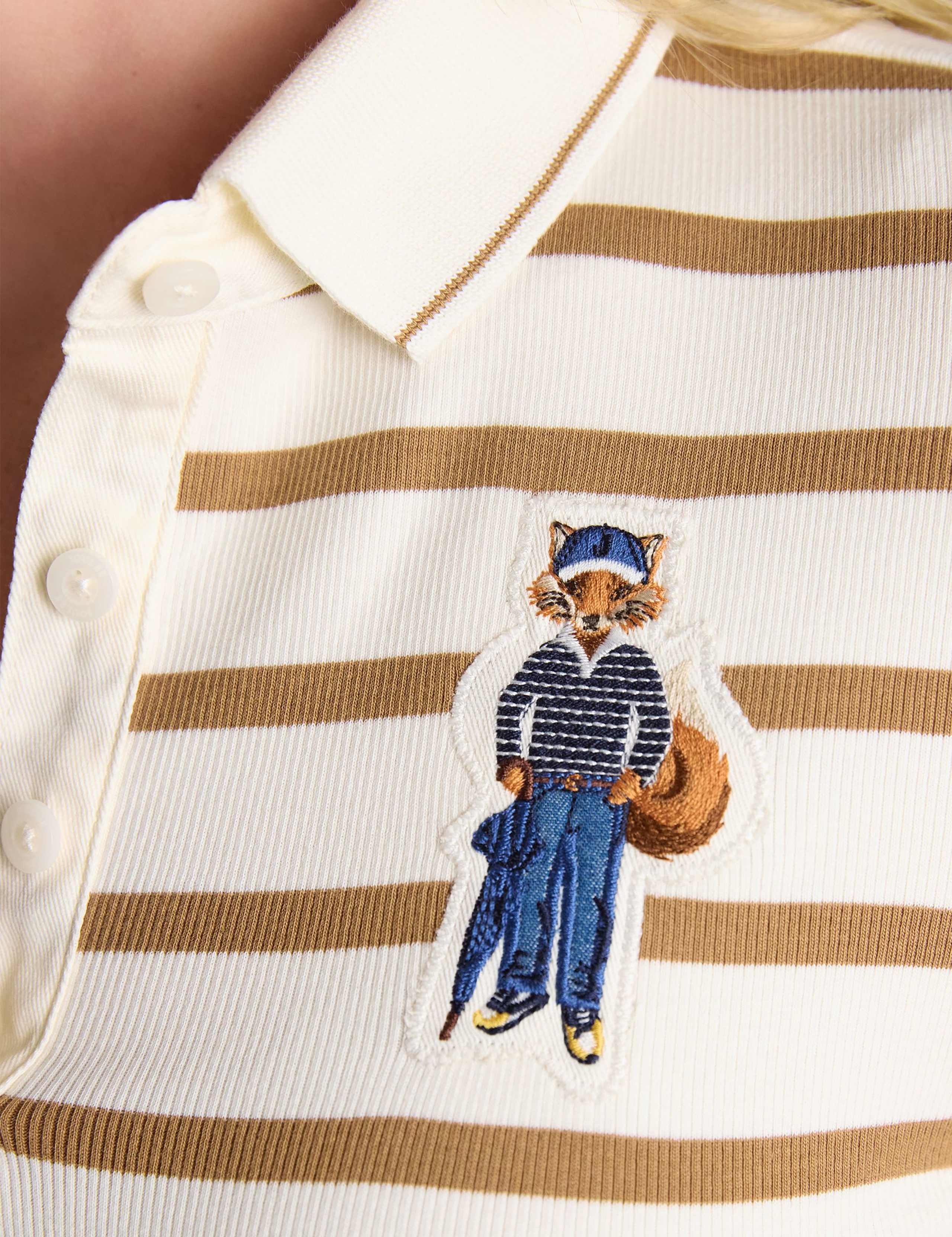 Cotton Rich Ribbed Striped Polo Shirt 5 of 8