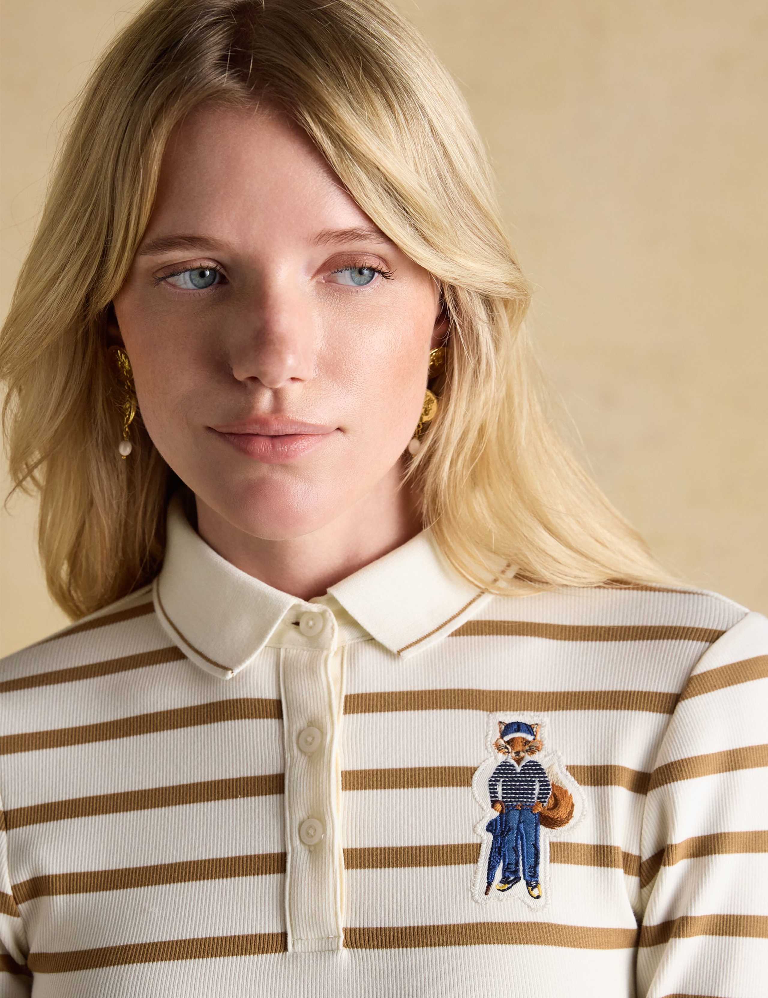 Cotton Rich Ribbed Striped Polo Shirt 6 of 8