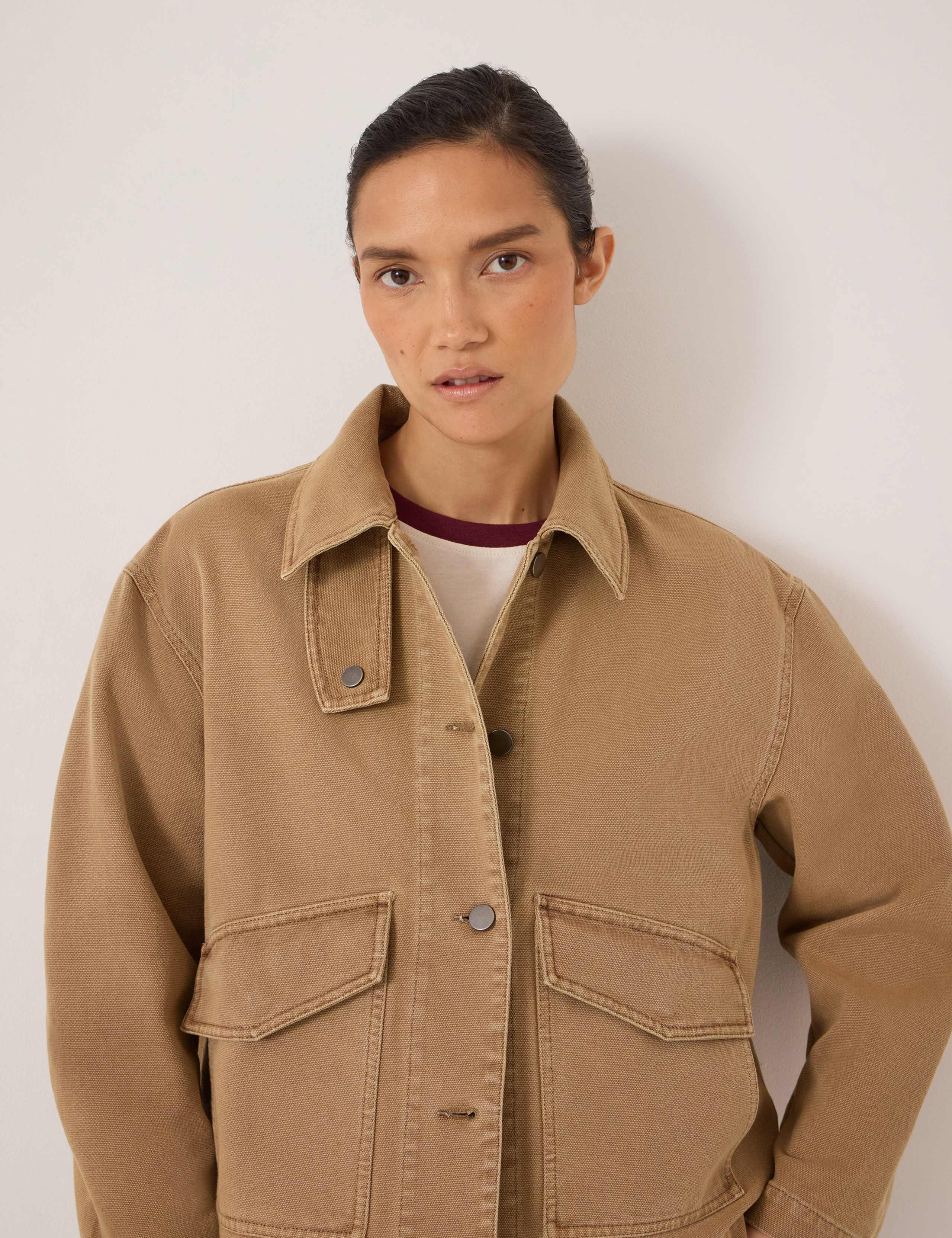 Pure Cotton Funnel Neck Utility Jacket 5 of 6