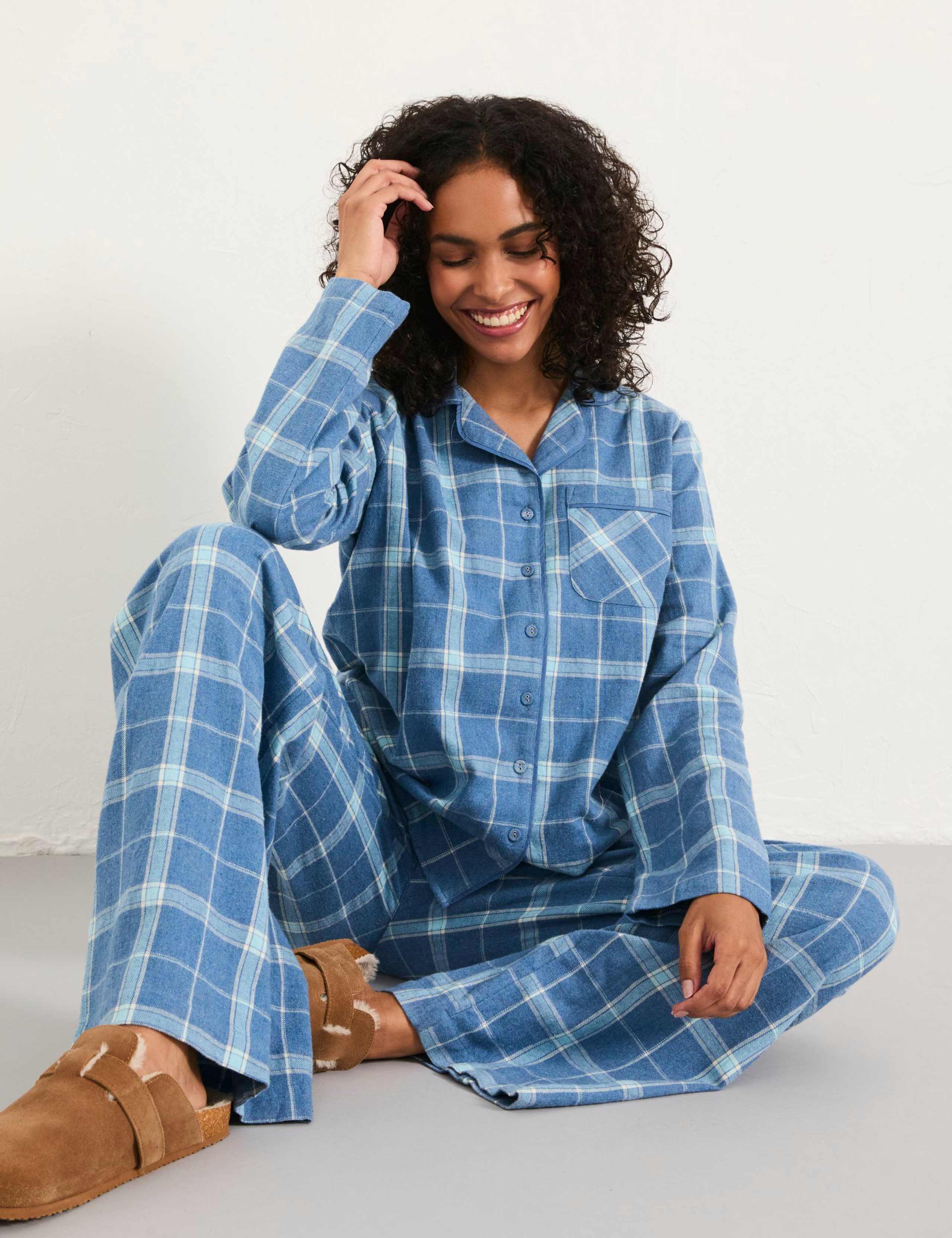 Pure Cotton Checked Pyjama Set 5 of 8