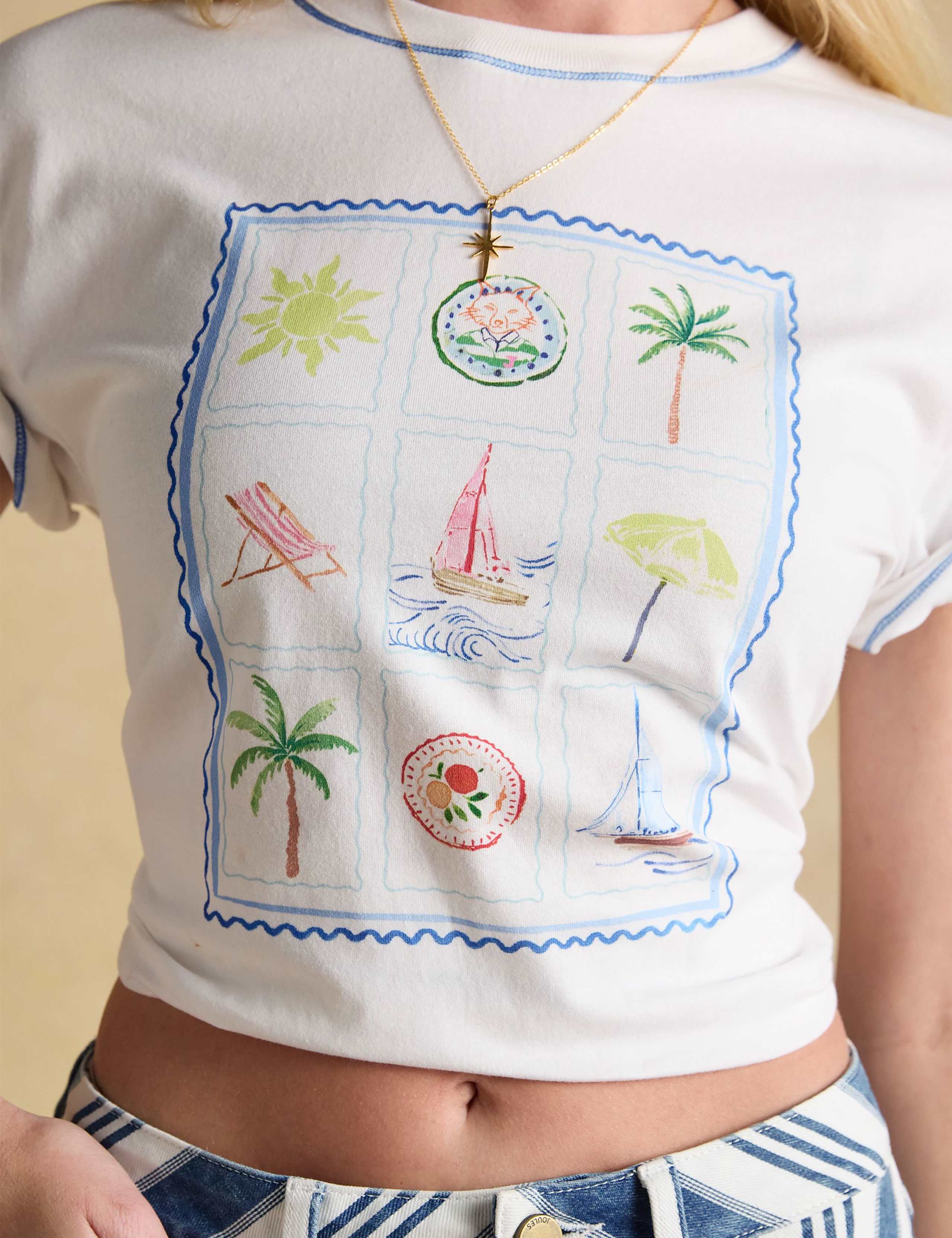 Pure Cotton Postcard Graphic T-Shirt 7 of 8