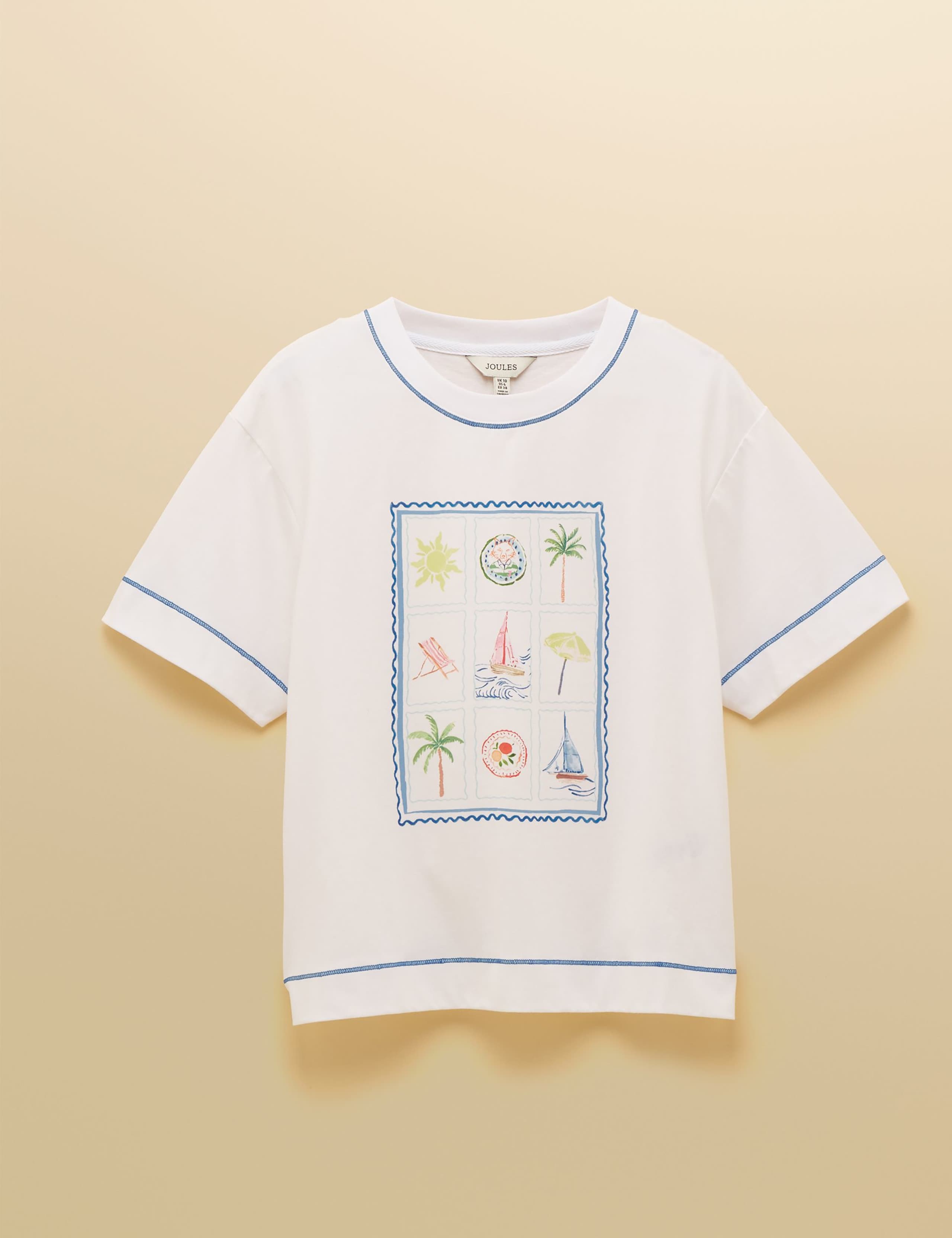 Pure Cotton Postcard Graphic T-Shirt 2 of 8