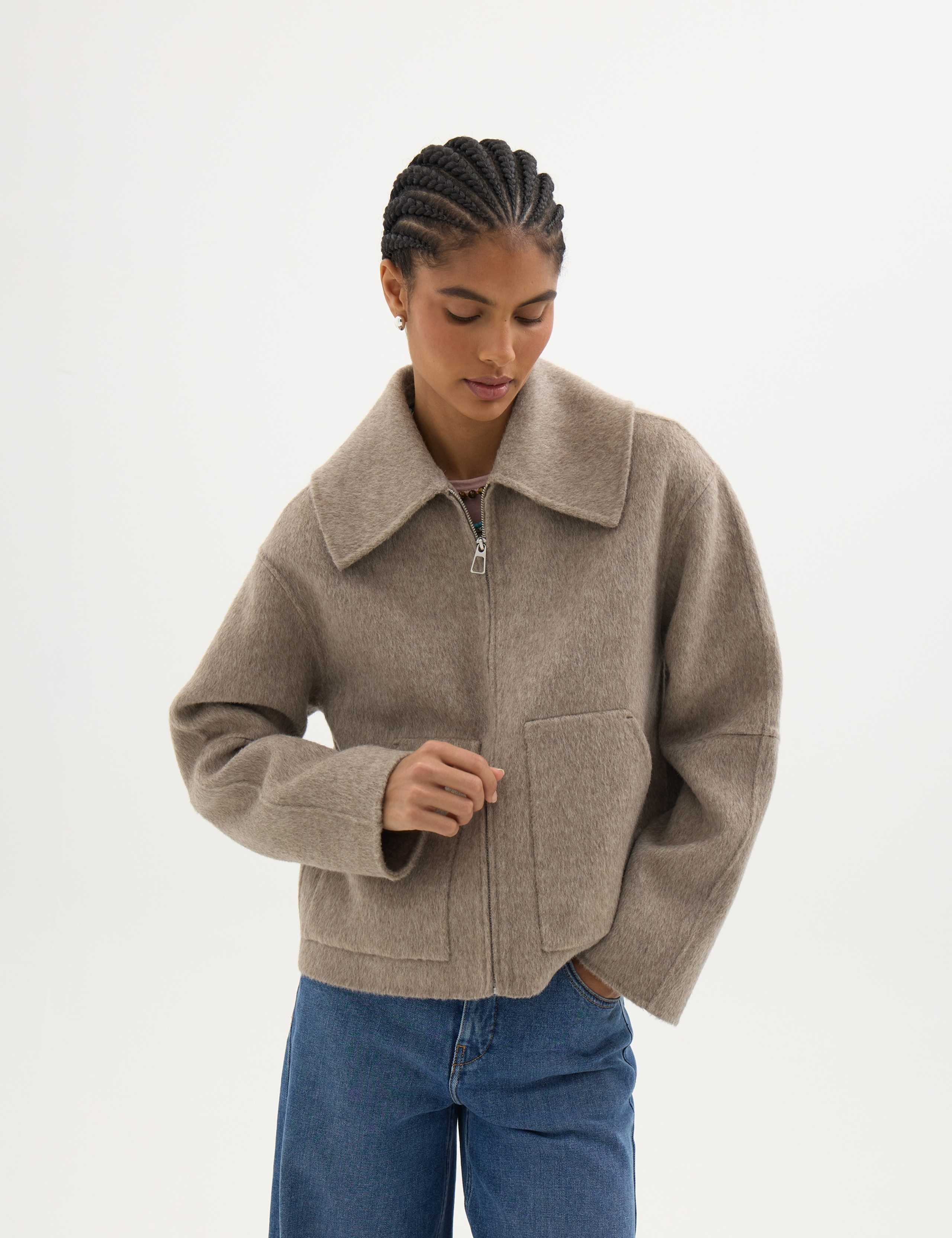 Double Faced Pure Wool Collared Short Jacket 3 of 6