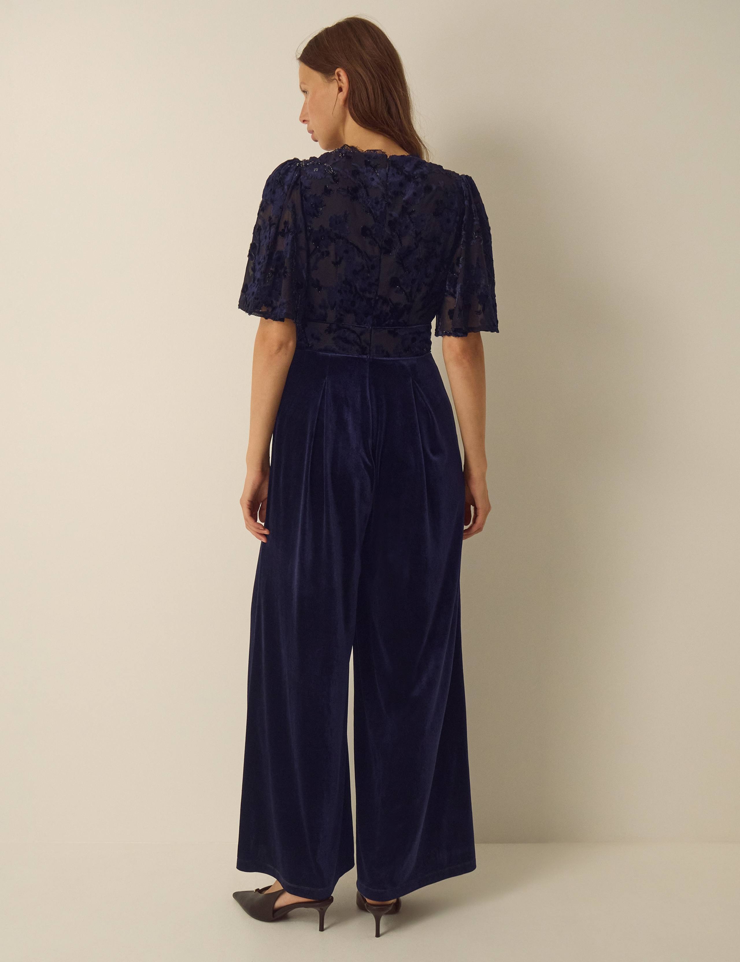 Devore V Neck Jumpsuit 3 of 5