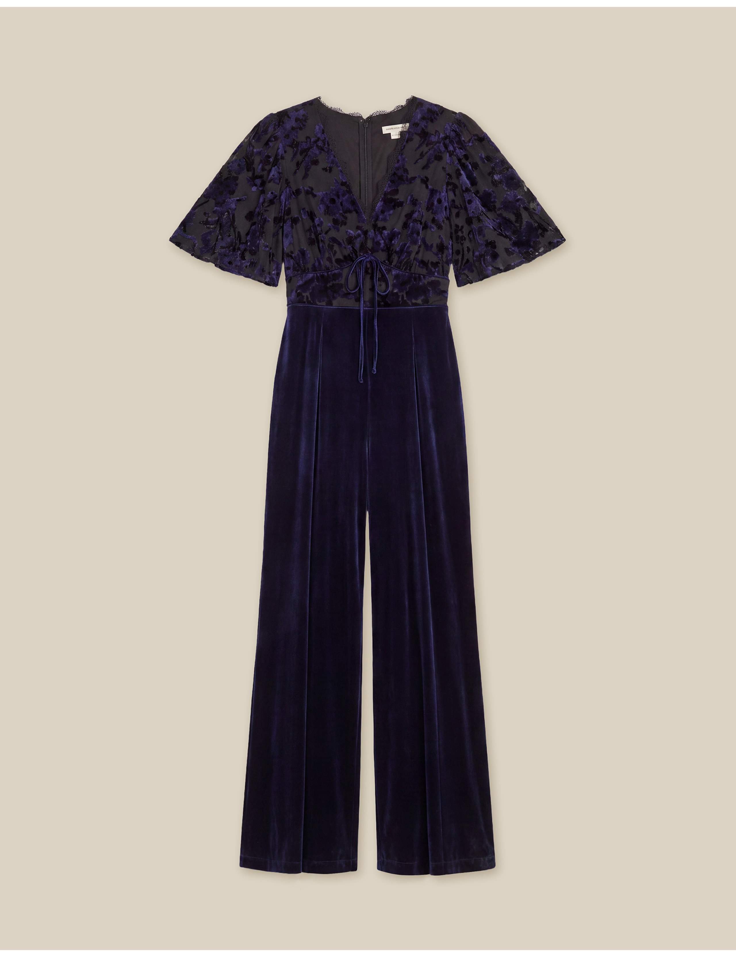 Devore V Neck Jumpsuit 2 of 5