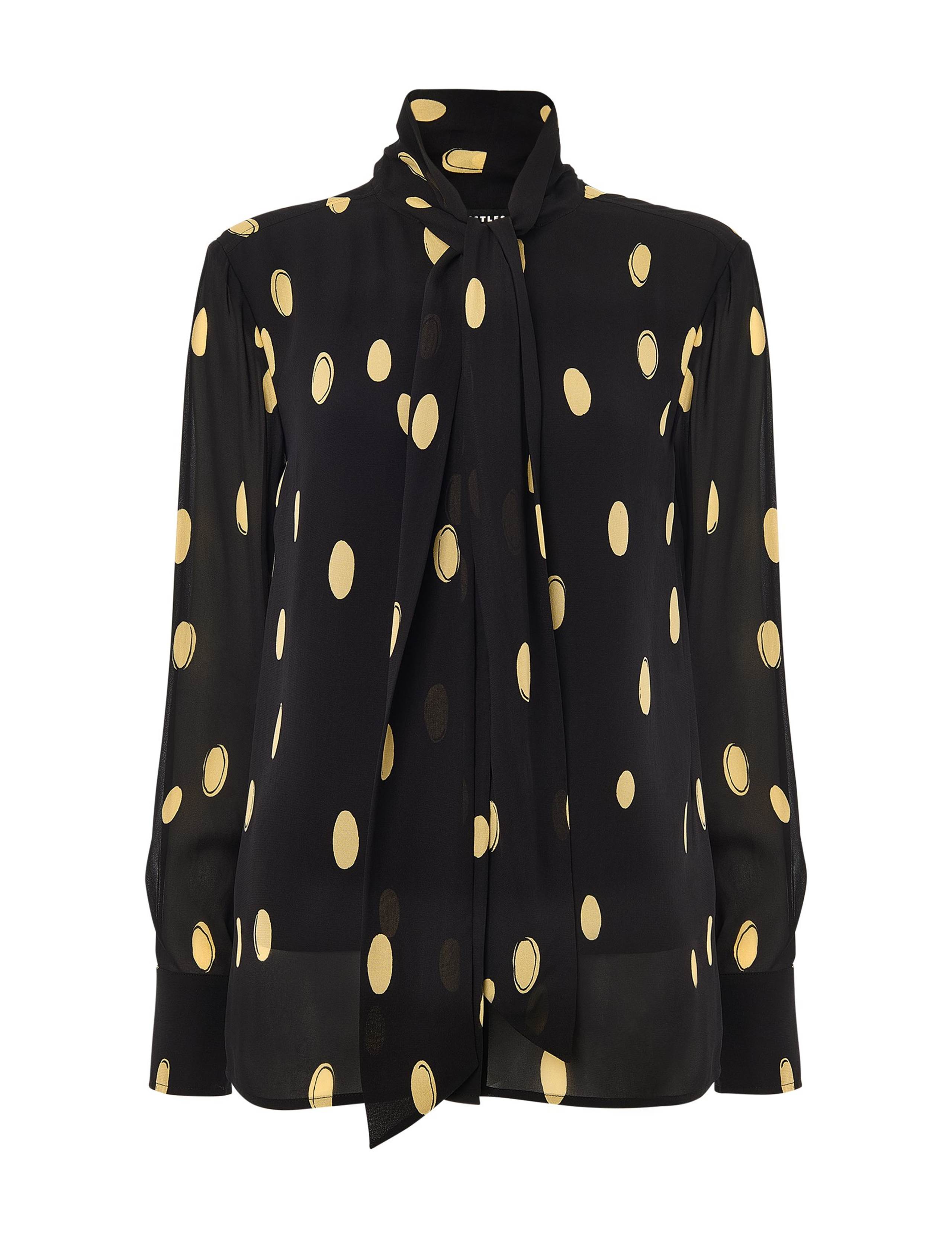 Abstract Spot Tie Neck Blouse 2 of 4