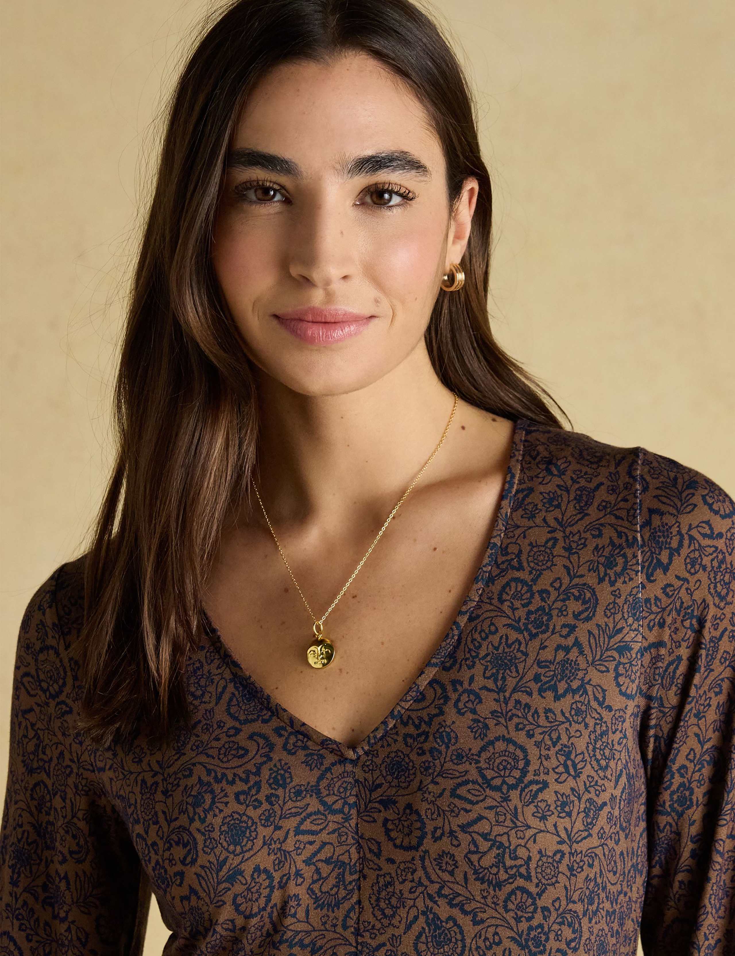 Jersey Floral V-Neck Midi Skater Dress 5 of 8